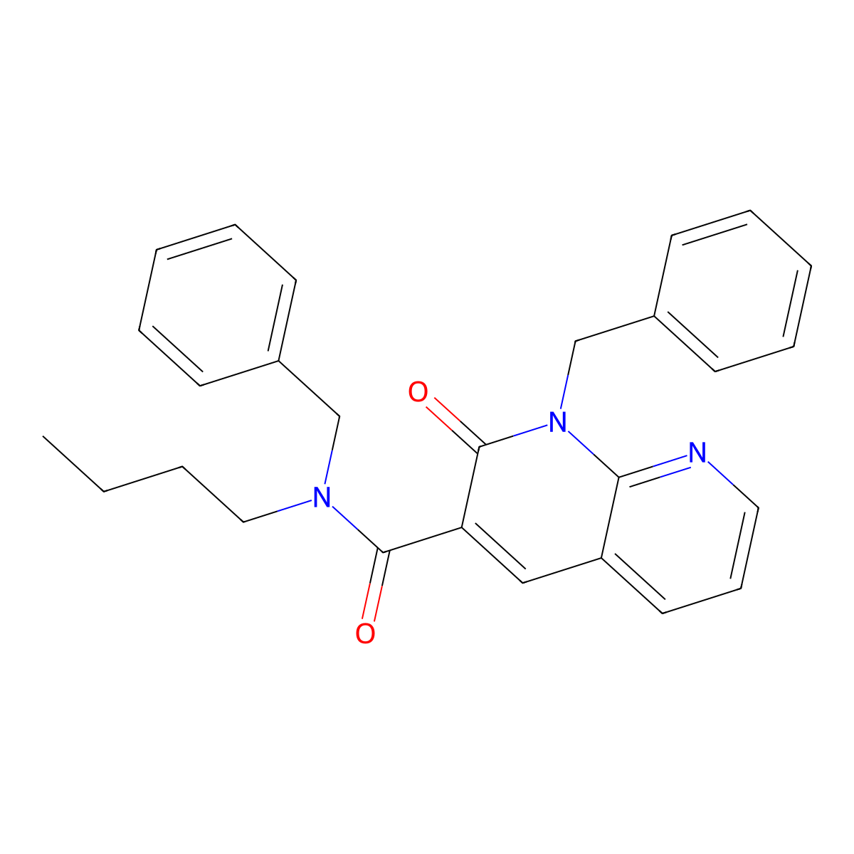 N,1-dibenzyl-N-butyl-2-oxo-1,2-dihydro-1,8-naphthyridine-3-carboxamide molecular structure, CAS 1005305-95-2