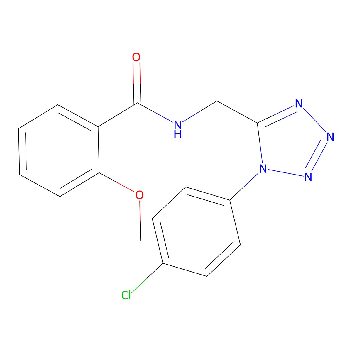 N-((1-(4-chlorophenyl)-1H-tetrazol-5-yl)methyl)-2-methoxybenzamide molecular structure, CAS 1005306-06-8