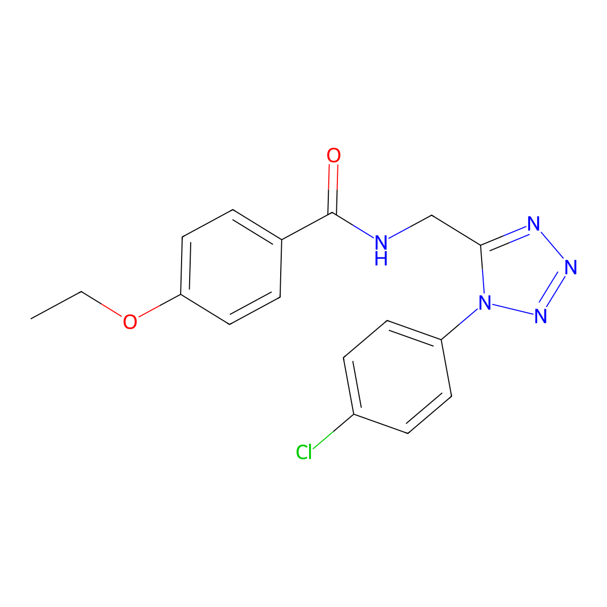 N-((1-(4-chlorophenyl)-1H-tetrazol-5-yl)methyl)-4-ethoxybenzamide molecular structure, CAS 1005306-10-4