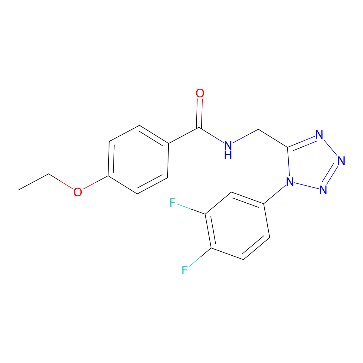 N-((1-(3,4-difluorophenyl)-1H-tetrazol-5-yl)methyl)-4-ethoxybenzamide molecular structure, CAS 1005306-36-4