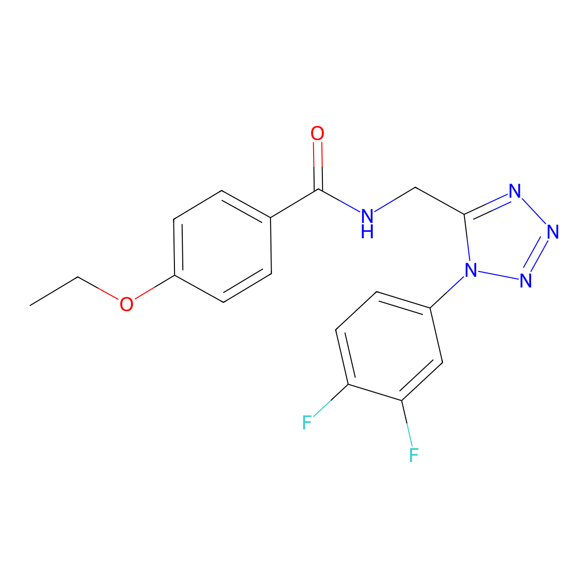 N-((1-(3,4-difluorophenyl)-1H-tetrazol-5-yl)methyl)-4-ethoxybenzamide molecular structure, CAS 1005306-36-4