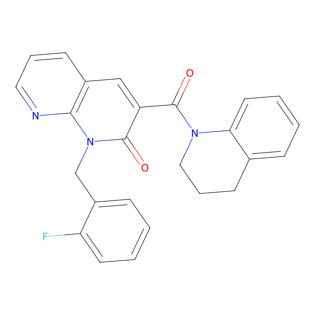 3-(3,4-dihydroquinolin-1(2H)-ylcarbonyl)-1-(2-fluorobenzyl)-1,8-naphthyridin-2(1H)-one molecular structure, CAS 1005306-58-0