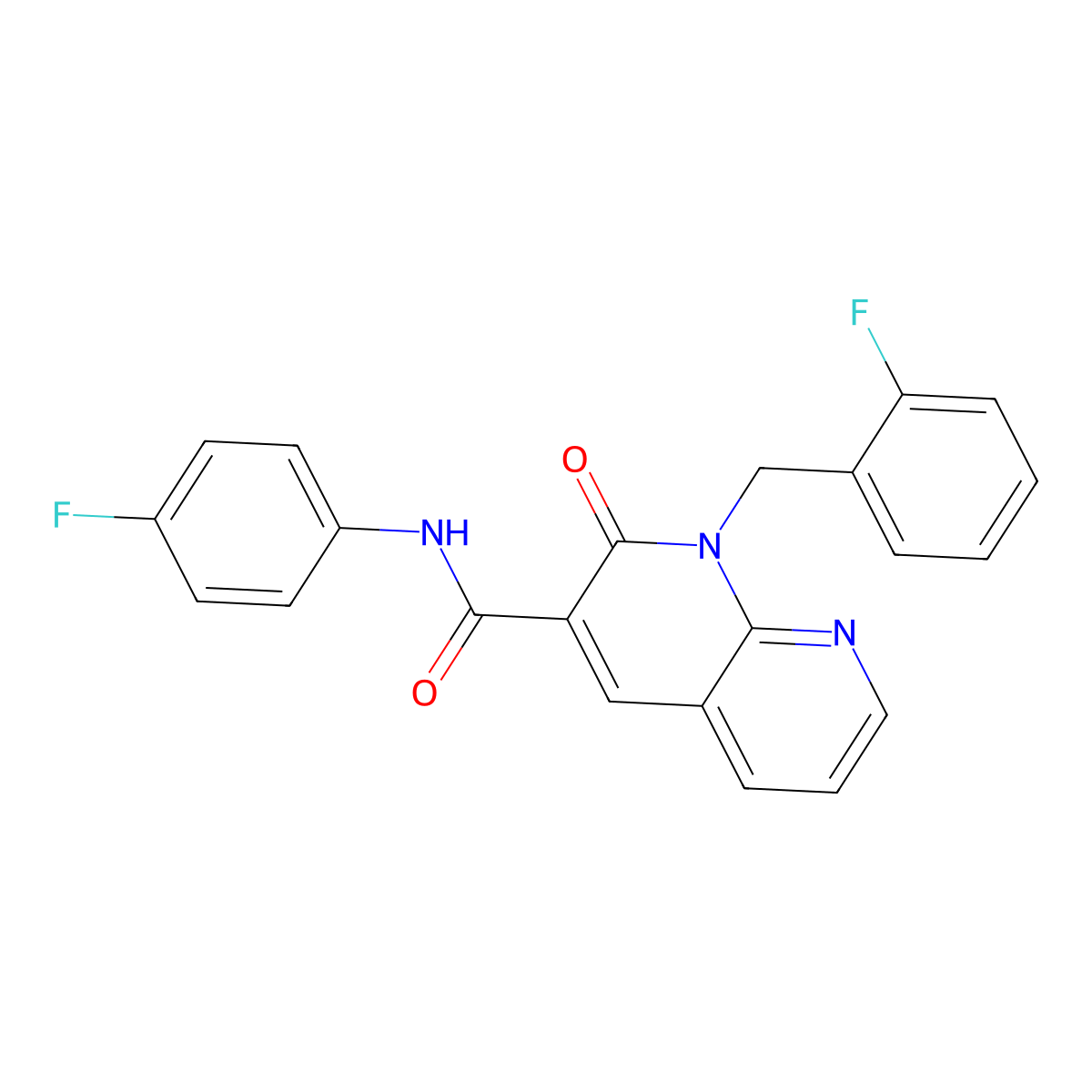1-(2-fluorobenzyl)-N-(4-fluorophenyl)-2-oxo-1,2-dihydro-1,8-naphthyridine-3-carboxamide molecular structure, CAS 1005306-68-2