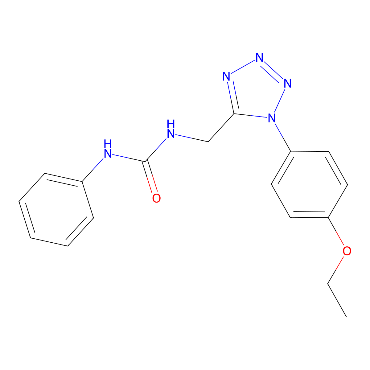 1-((1-(4-ethoxyphenyl)-1H-tetrazol-5-yl)methyl)-3-phenylurea molecular structure, CAS 1005306-78-4
