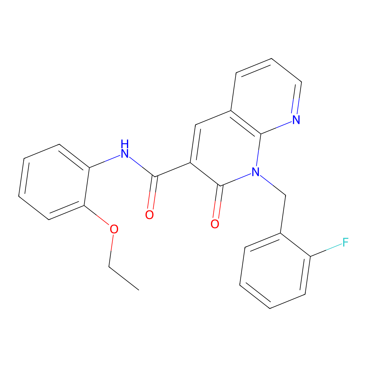 N-(2-ethoxyphenyl)-1-(2-fluorobenzyl)-2-oxo-1,2-dihydro-1,8-naphthyridine-3-carboxamide molecular structure, CAS 1005306-83-1