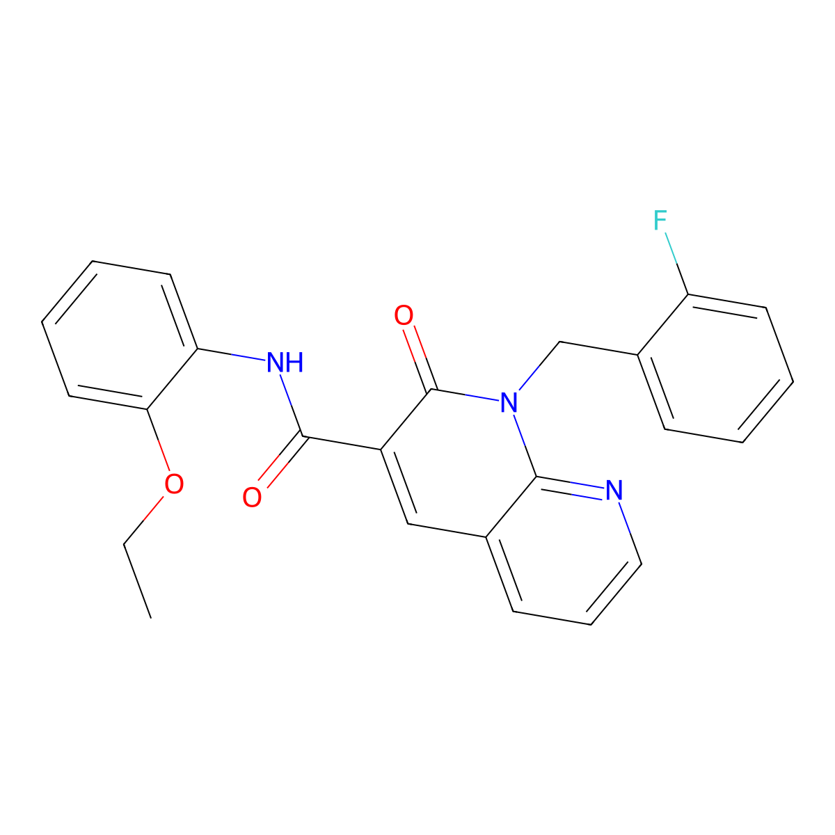 N-(2-ethoxyphenyl)-1-(2-fluorobenzyl)-2-oxo-1,2-dihydro-1,8-naphthyridine-3-carboxamide molecular structure, CAS 1005306-83-1