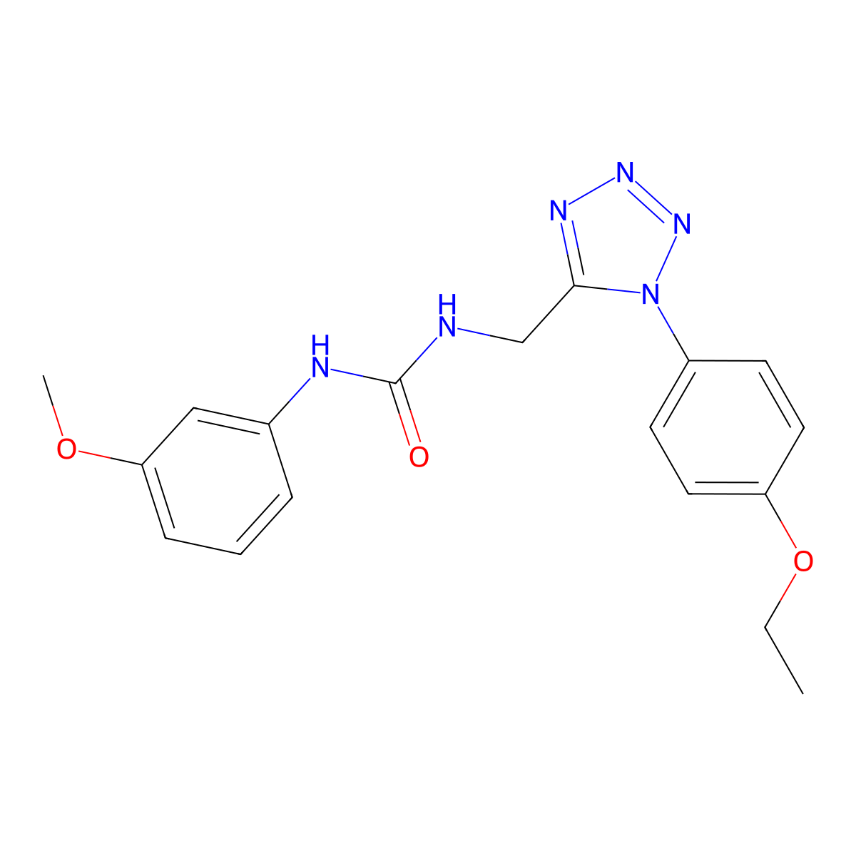 1-((1-(4-ethoxyphenyl)-1H-tetrazol-5-yl)methyl)-3-(3-methoxyphenyl)urea molecular structure, CAS 1005306-84-2