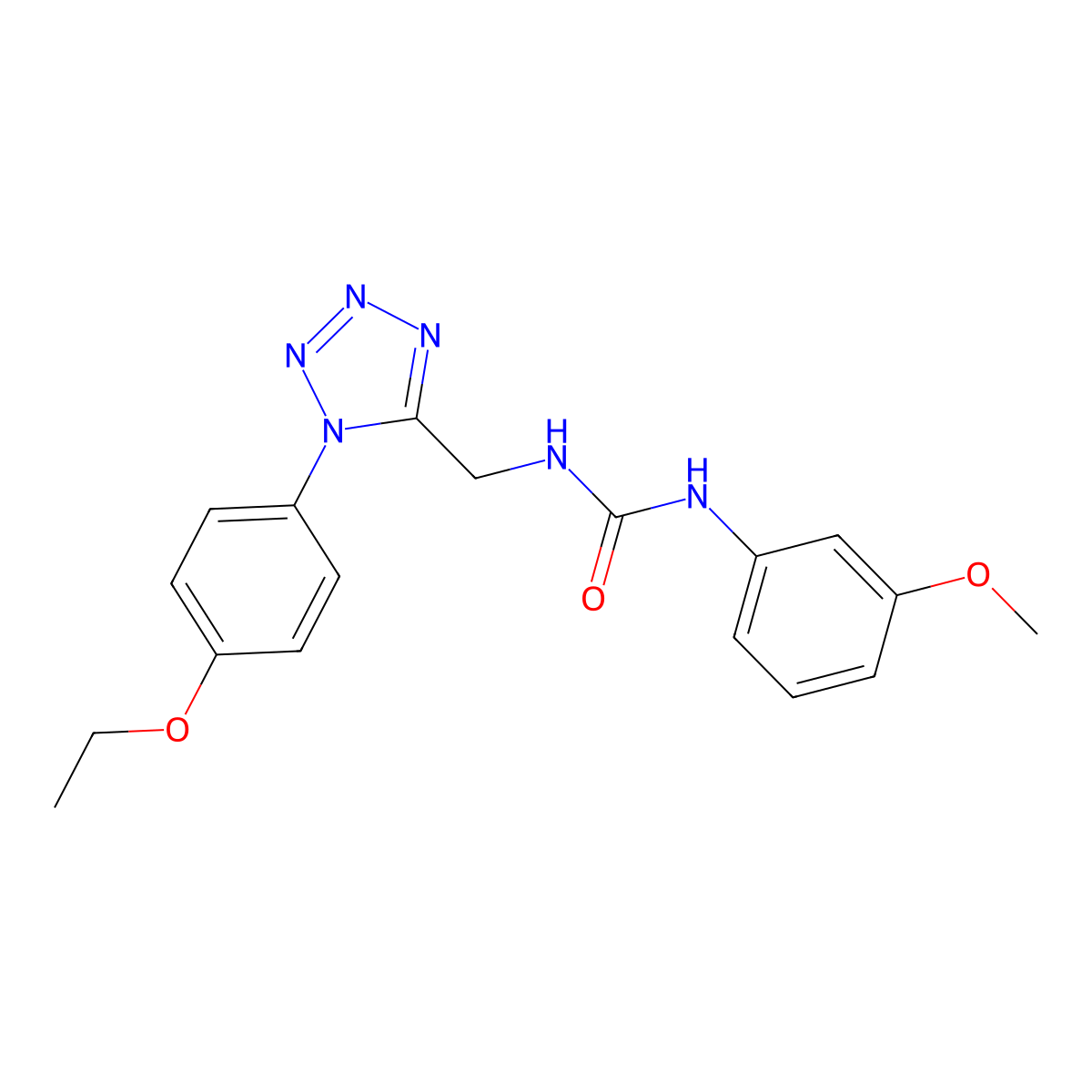 1-((1-(4-ethoxyphenyl)-1H-tetrazol-5-yl)methyl)-3-(3-methoxyphenyl)urea molecular structure, CAS 1005306-84-2