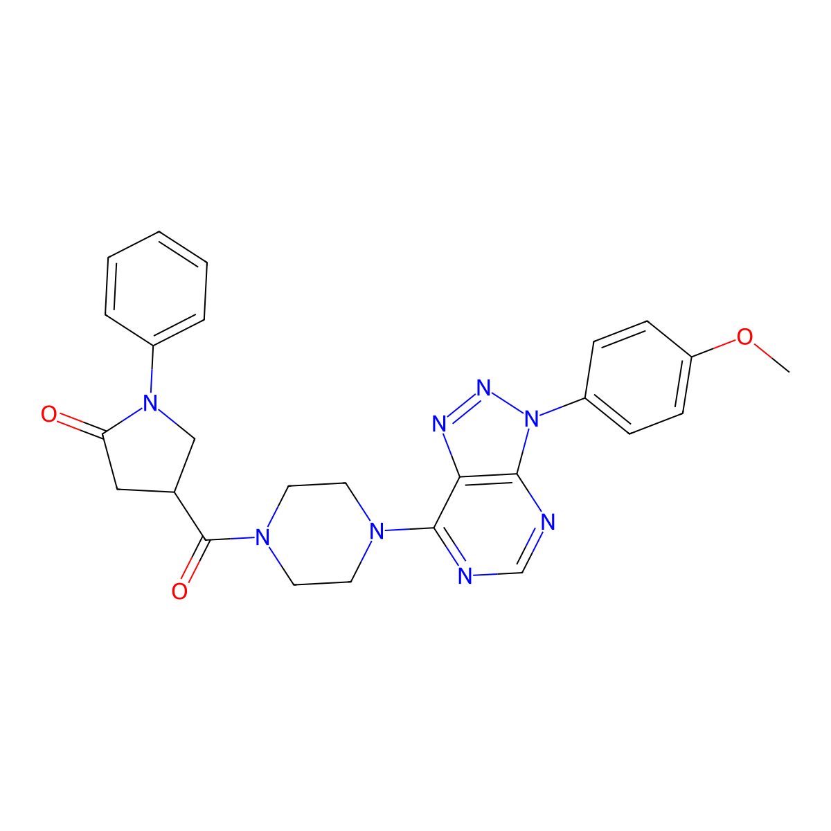 4-{4-[3-(4-methoxyphenyl)-3H-[1,2,3]triazolo[4,5-d]pyrimidin-7-yl]piperazine-1-carbonyl}-1-phenylpyrrolidin-2-one molecular structure, CAS 1005306-88-6