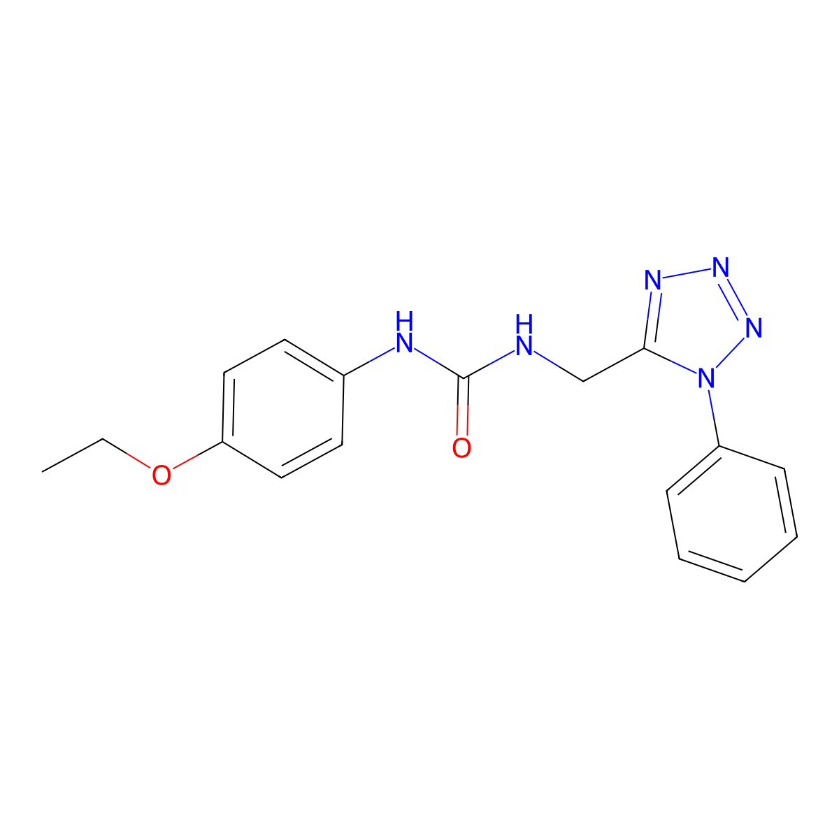 1-(4-ethoxyphenyl)-3-((1-phenyl-1H-tetrazol-5-yl)methyl)urea molecular structure, CAS 1005306-96-6