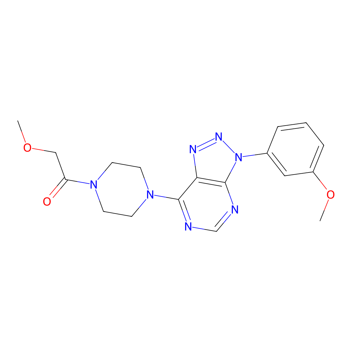 2-methoxy-1-{4-[3-(3-methoxyphenyl)-3H-[1,2,3]triazolo[4,5-d]pyrimidin-7-yl]piperazin-1-yl}ethan-1-one molecular structure, CAS 1005306-97-7