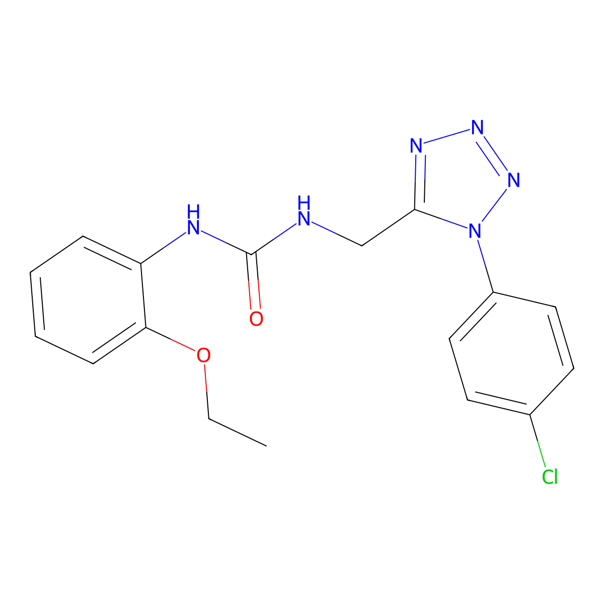 1-((1-(4-chlorophenyl)-1H-tetrazol-5-yl)methyl)-3-(2-ethoxyphenyl)urea molecular structure, CAS 1005307-02-7