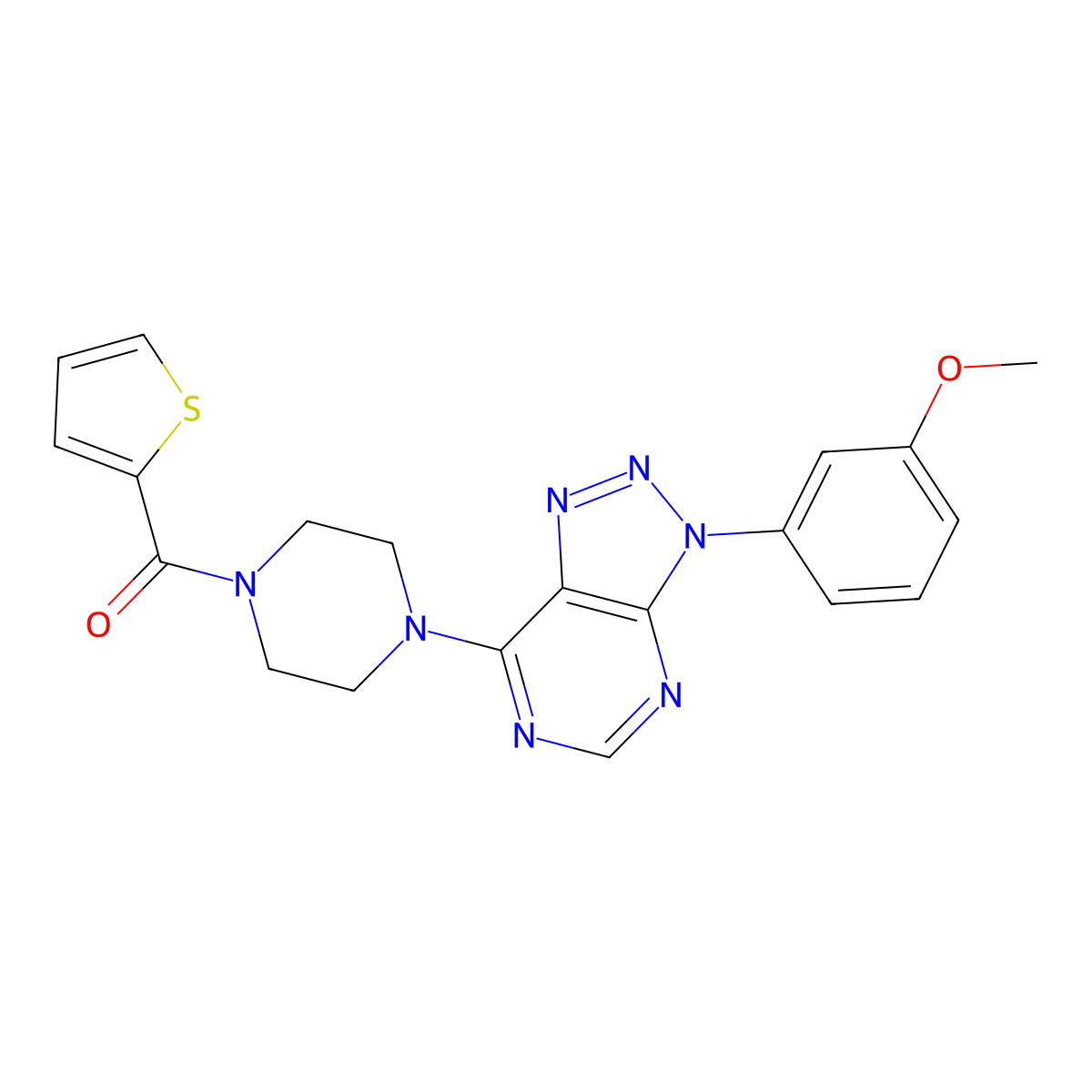 3-(3-methoxyphenyl)-7-[4-(2-thienylcarbonyl)piperazin-1-yl]-3H-[1,2,3]triazolo[4,5-d]pyrimidine molecular structure, CAS 1005307-06-1