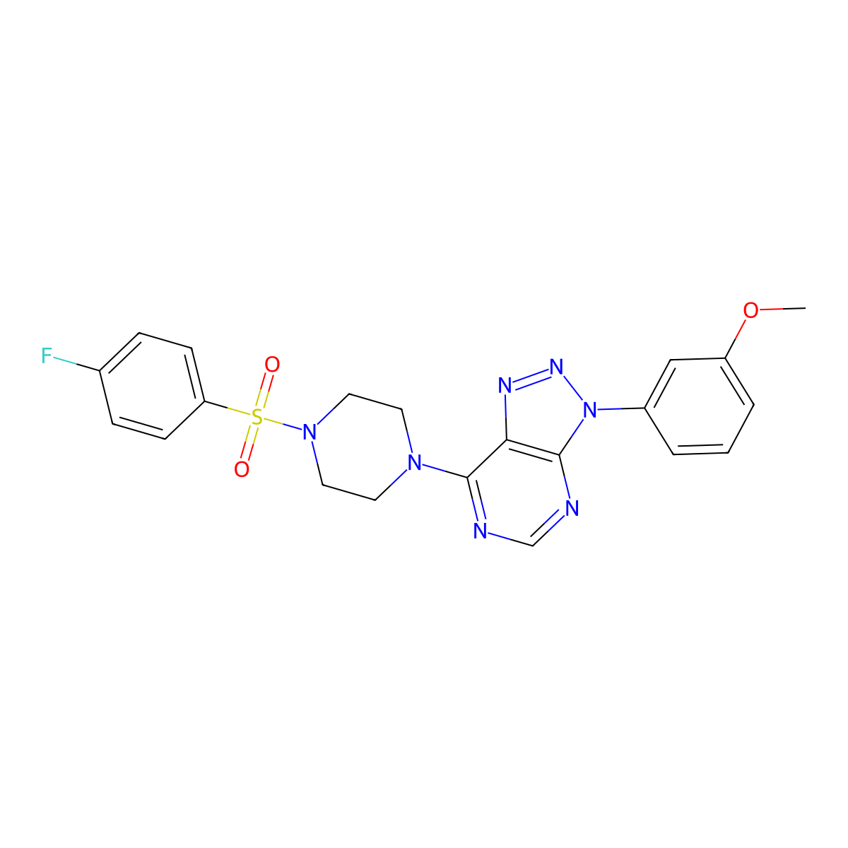 7-(4-((4-fluorophenyl)sulfonyl)piperazin-1-yl)-3-(3-methoxyphenyl)-3H-[1,2,3]triazolo[4,5-d]pyrimidine molecular structure, CAS 1005307-33-4