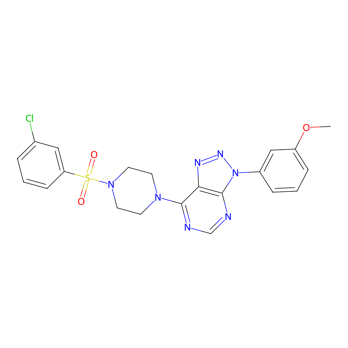 7-(4-((3-chlorophenyl)sulfonyl)piperazin-1-yl)-3-(3-methoxyphenyl)-3H-[1,2,3]triazolo[4,5-d]pyrimidine molecular structure, CAS 1005307-48-1