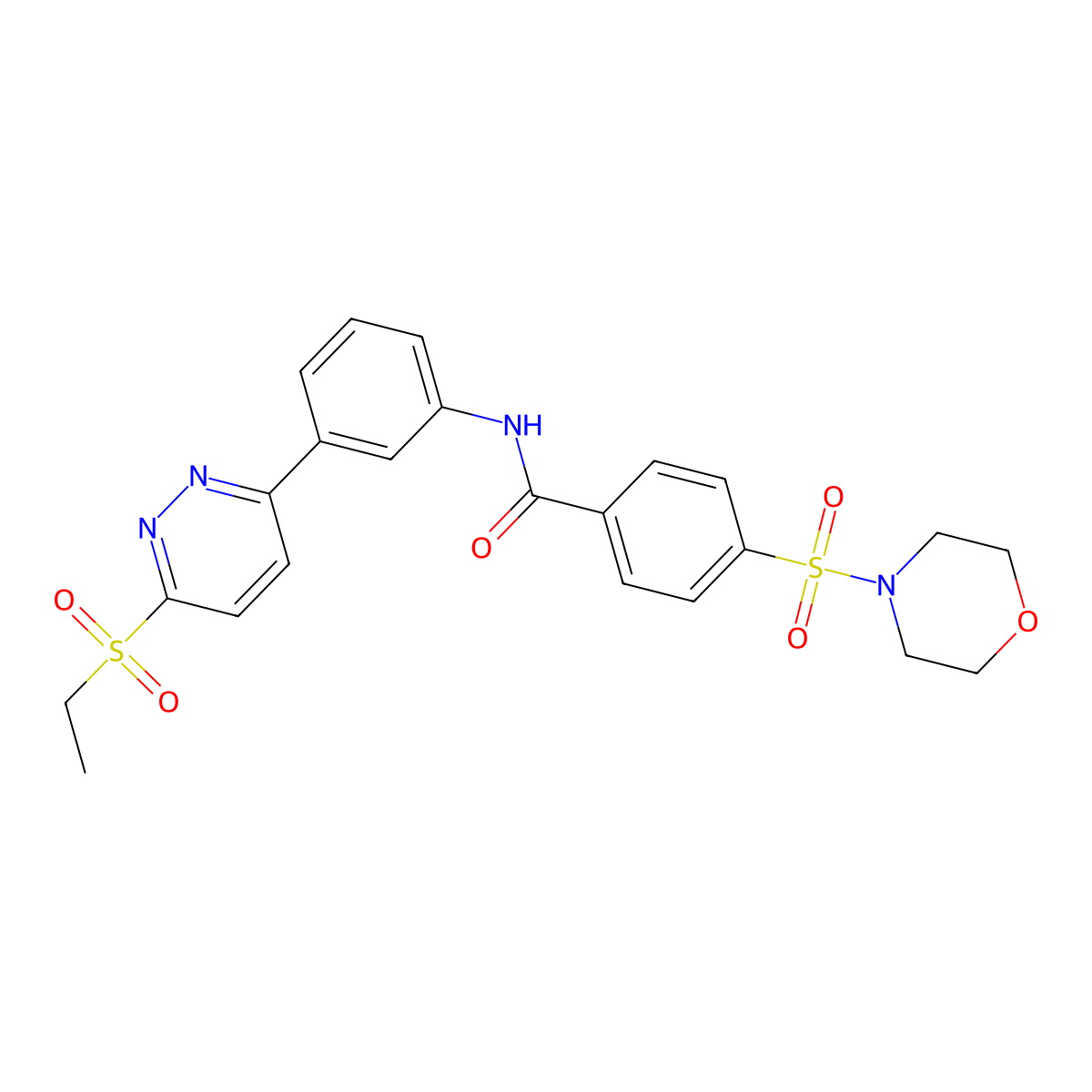 N-(3-(6-(ethylsulfonyl)pyridazin-3-yl)phenyl)-4-(morpholinosulfonyl)benzamide molecular structure, CAS 1005307-57-2