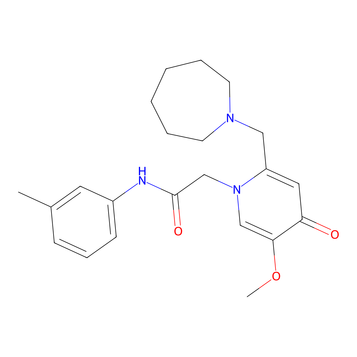 2-(2-(azepan-1-ylmethyl)-5-methoxy-4-oxopyridin-1(4H)-yl)-N-(m-tolyl)acetamide molecular structure, CAS 1005307-58-3