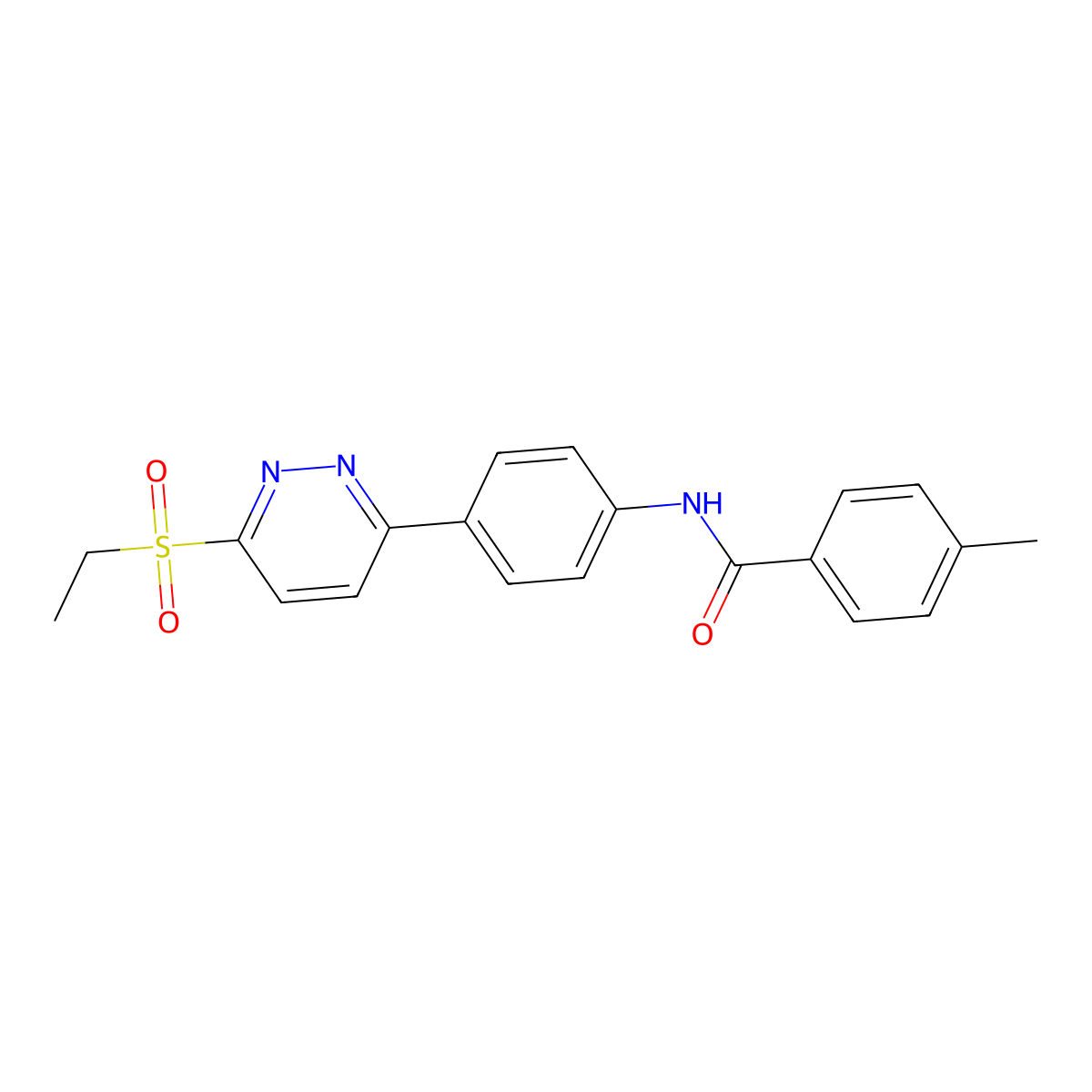 N-(4-(6-(ethylsulfonyl)pyridazin-3-yl)phenyl)-4-methylbenzamide molecular structure, CAS 1005307-63-0