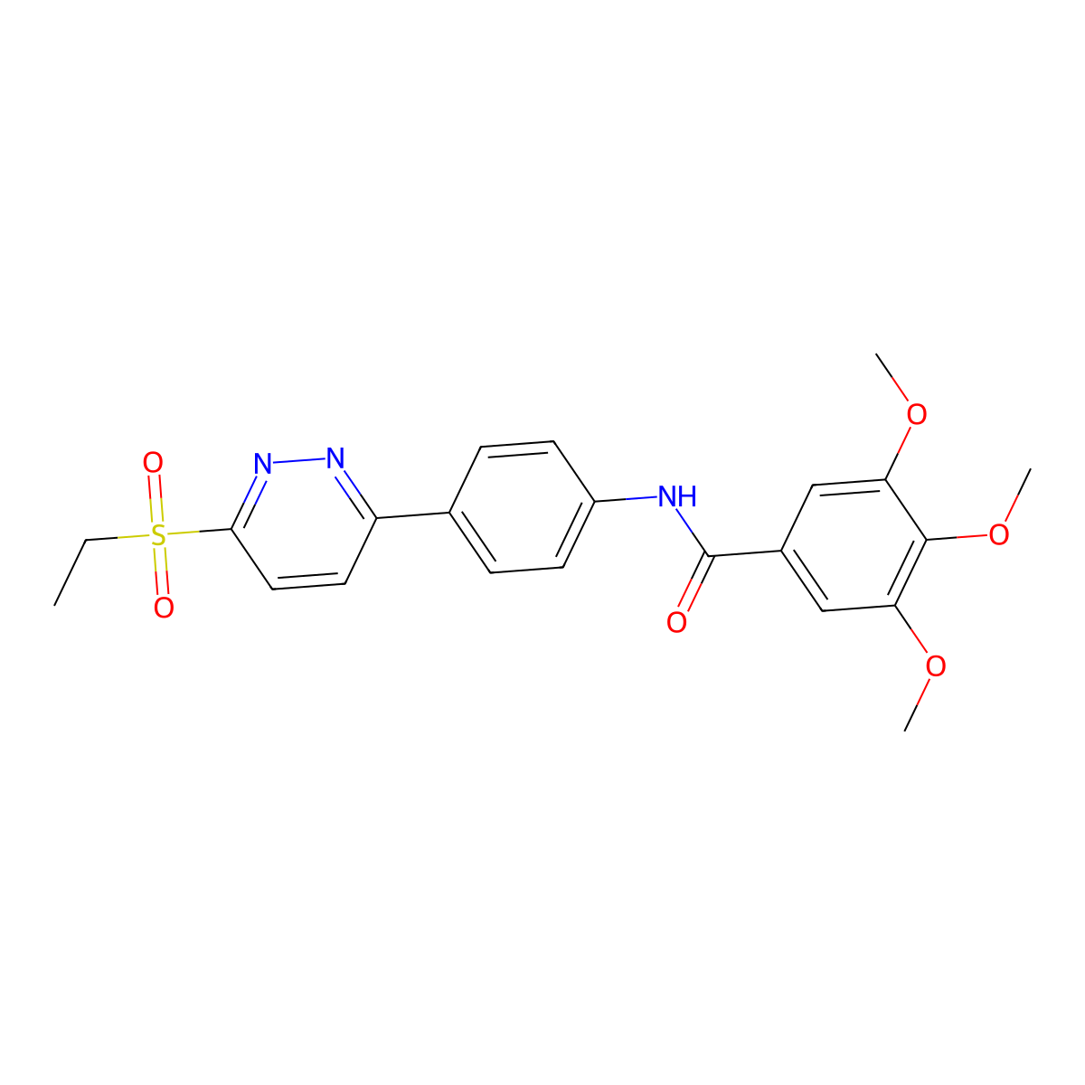 N-(4-(6-(ethylsulfonyl)pyridazin-3-yl)phenyl)-3,4,5-trimethoxybenzamide molecular structure, CAS 1005307-67-4