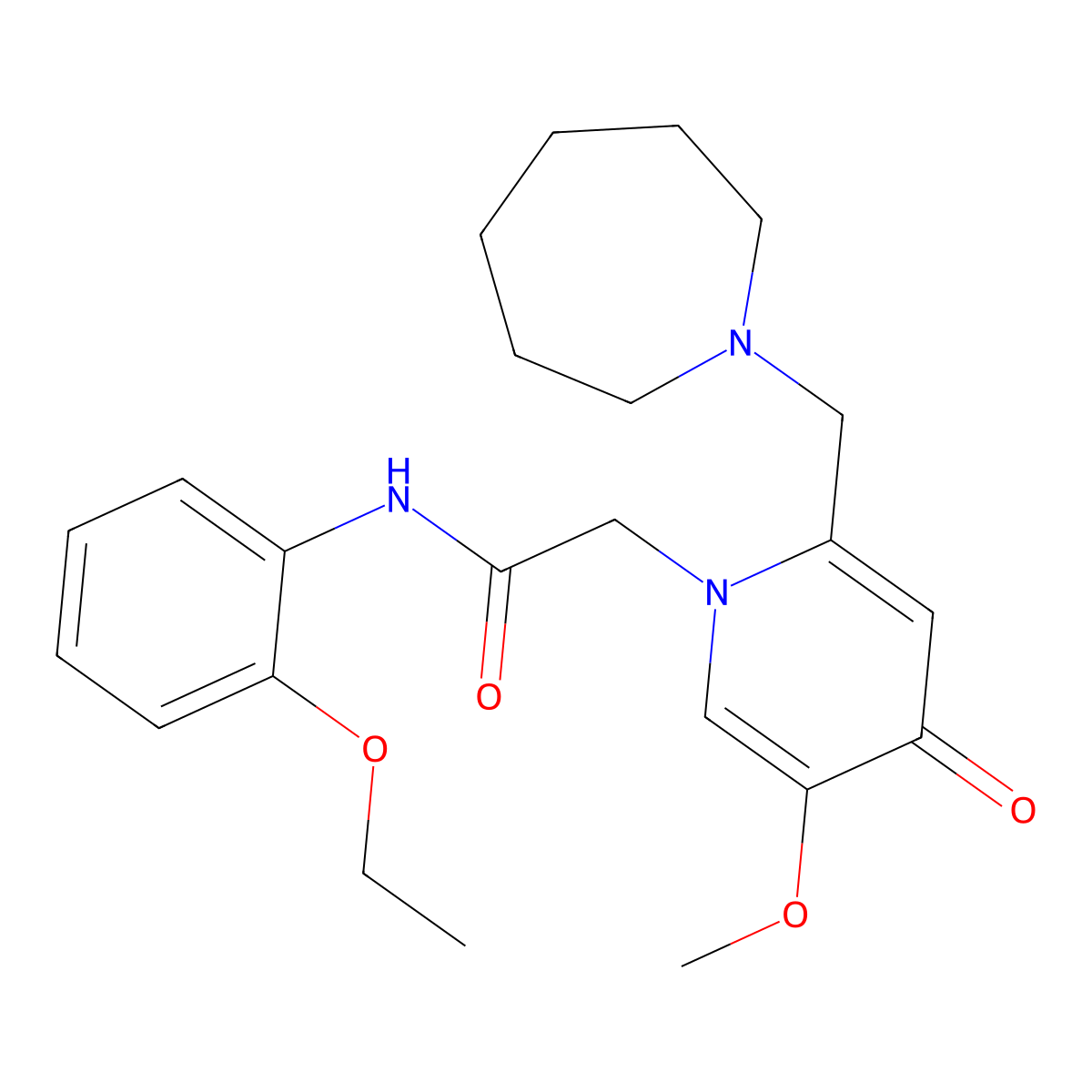 2-(2-(azepan-1-ylmethyl)-5-methoxy-4-oxopyridin-1(4H)-yl)-N-(2-ethoxyphenyl)acetamide molecular structure, CAS 1005307-70-9