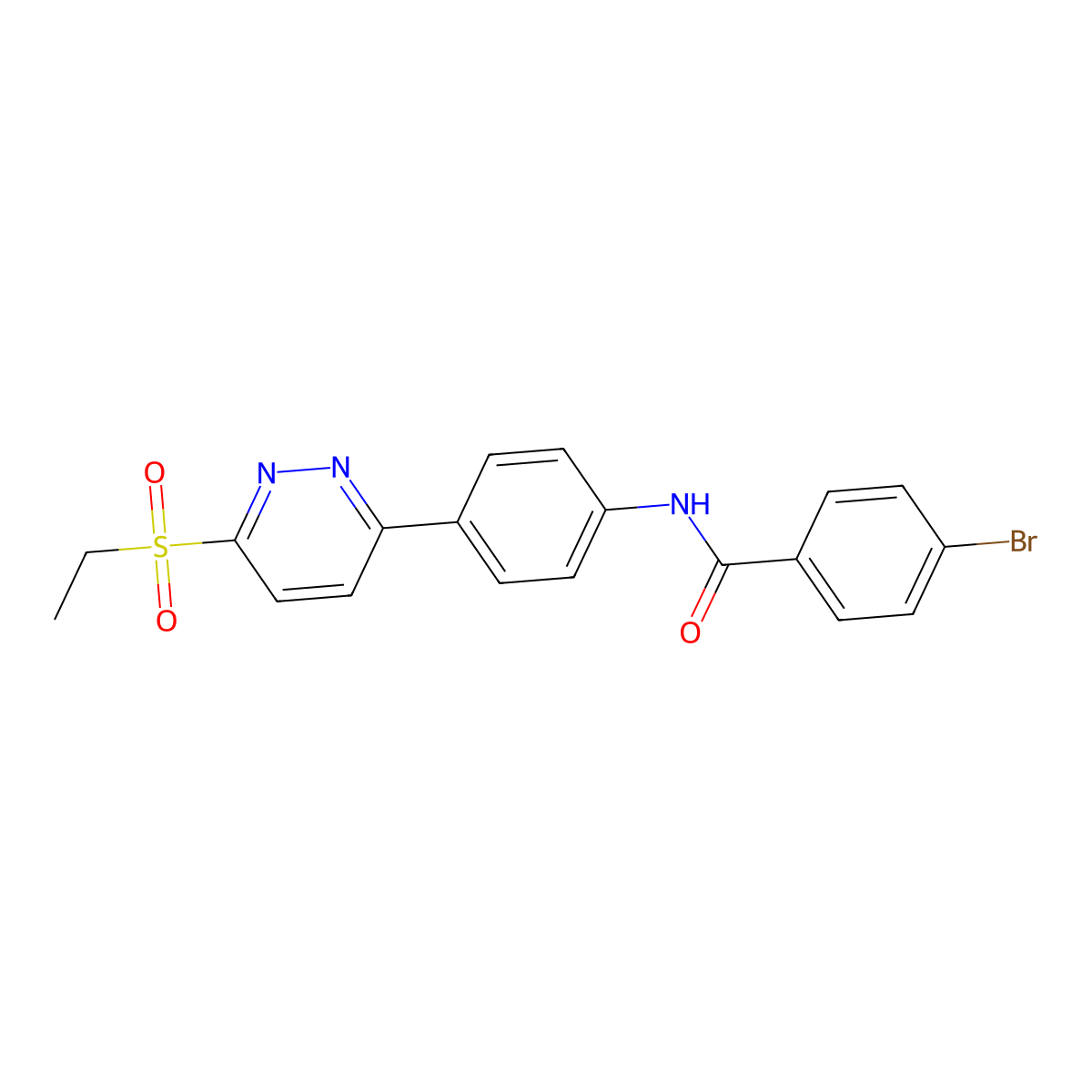 4-bromo-N-(4-(6-(ethylsulfonyl)pyridazin-3-yl)phenyl)benzamide molecular structure, CAS 1005307-79-8