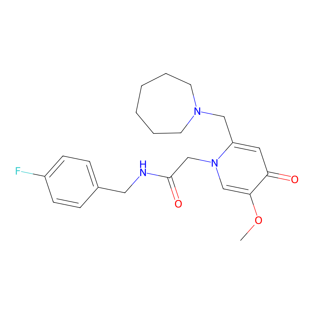 2-(2-(azepan-1-ylmethyl)-5-methoxy-4-oxopyridin-1(4H)-yl)-N-(4-fluorobenzyl)acetamide molecular structure, CAS 1005307-82-3