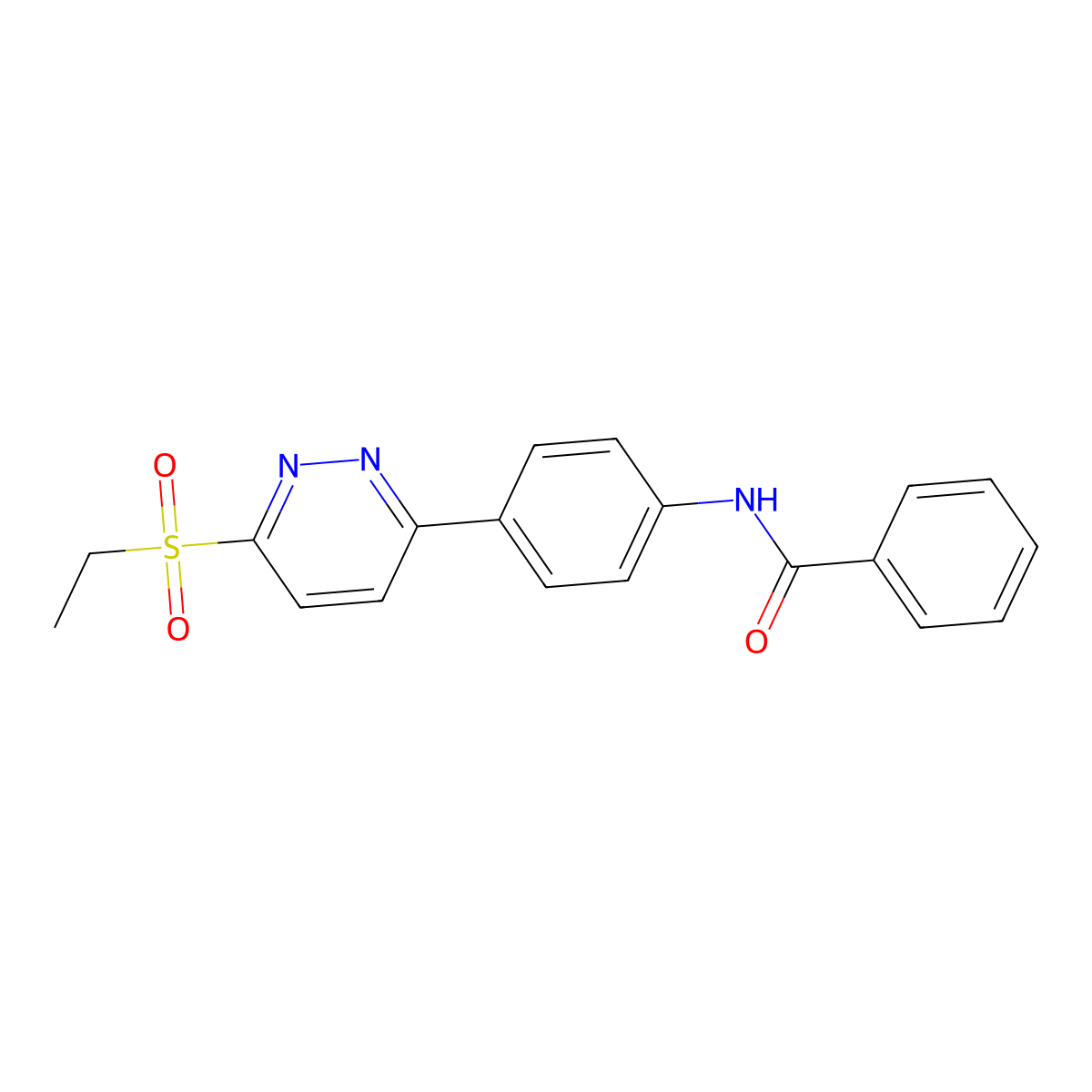 N-(4-(6-(ethylsulfonyl)pyridazin-3-yl)phenyl)benzamide molecular structure, CAS 1005307-83-4