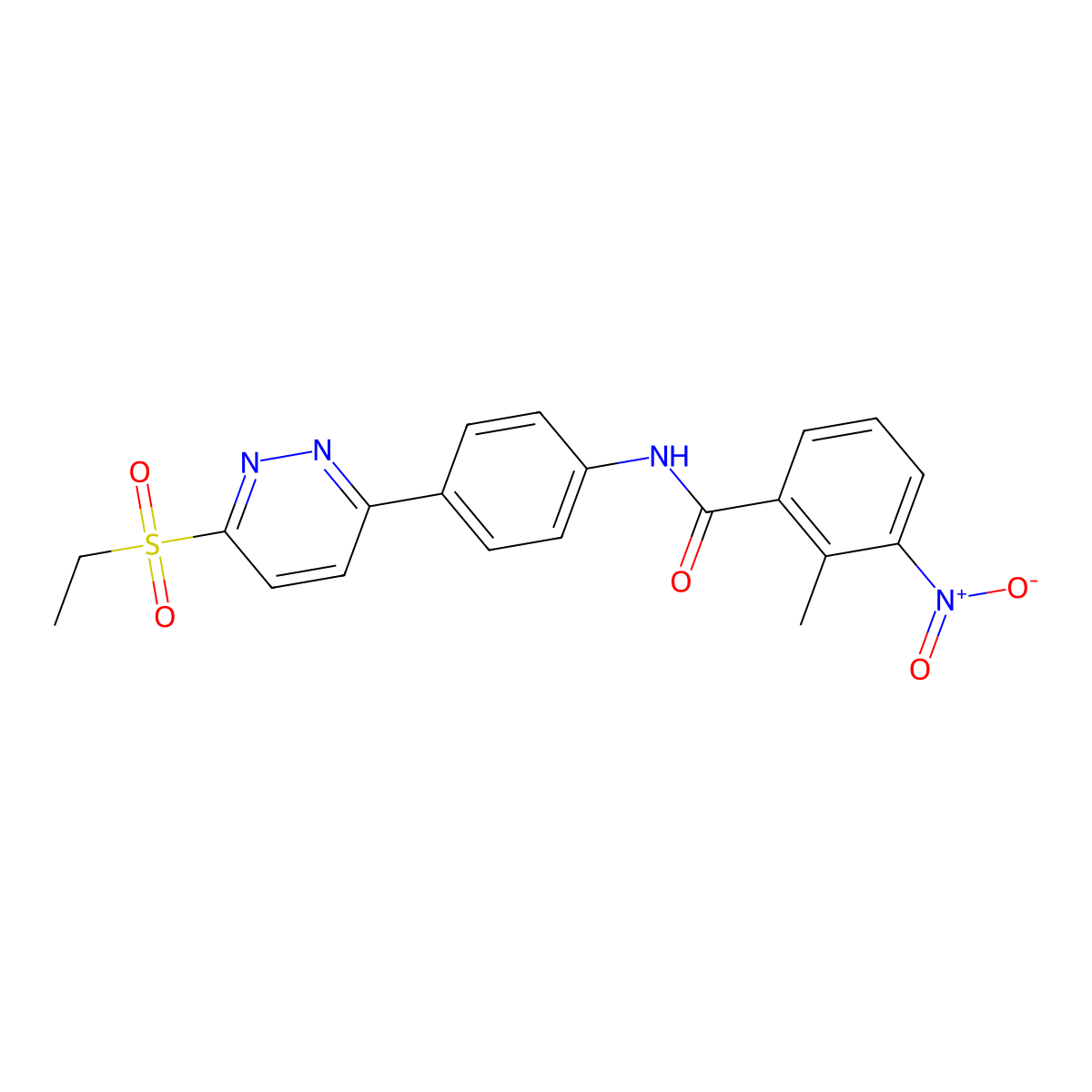 N-(4-(6-(ethylsulfonyl)pyridazin-3-yl)phenyl)-2-methyl-3-nitrobenzamide molecular structure, CAS 1005307-85-6