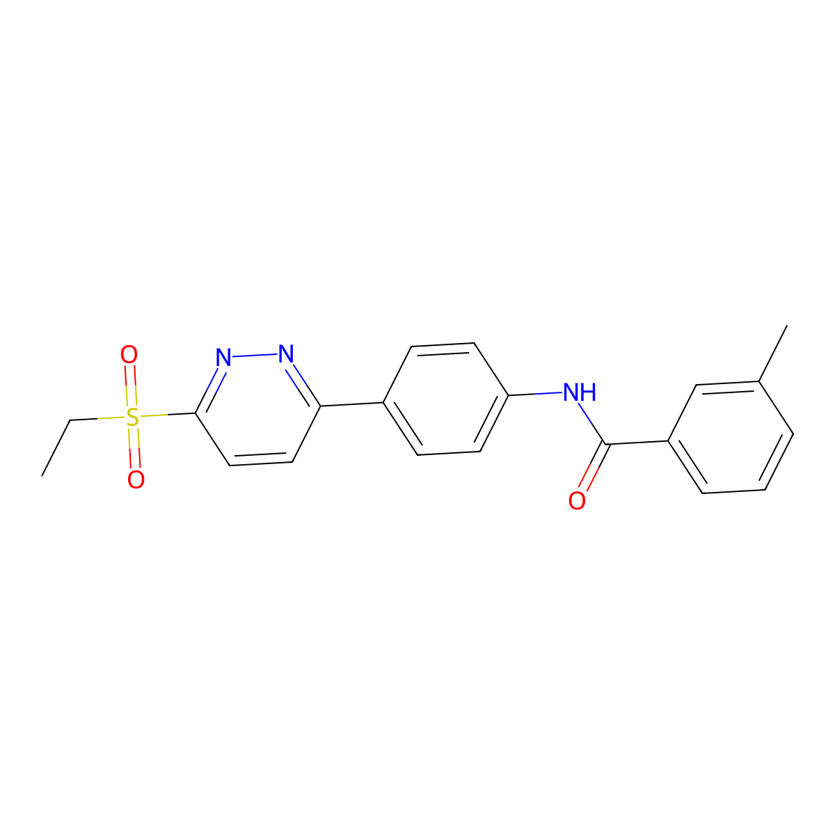 N-(4-(6-(ethylsulfonyl)pyridazin-3-yl)phenyl)-3-methylbenzamide molecular structure, CAS 1005307-92-5