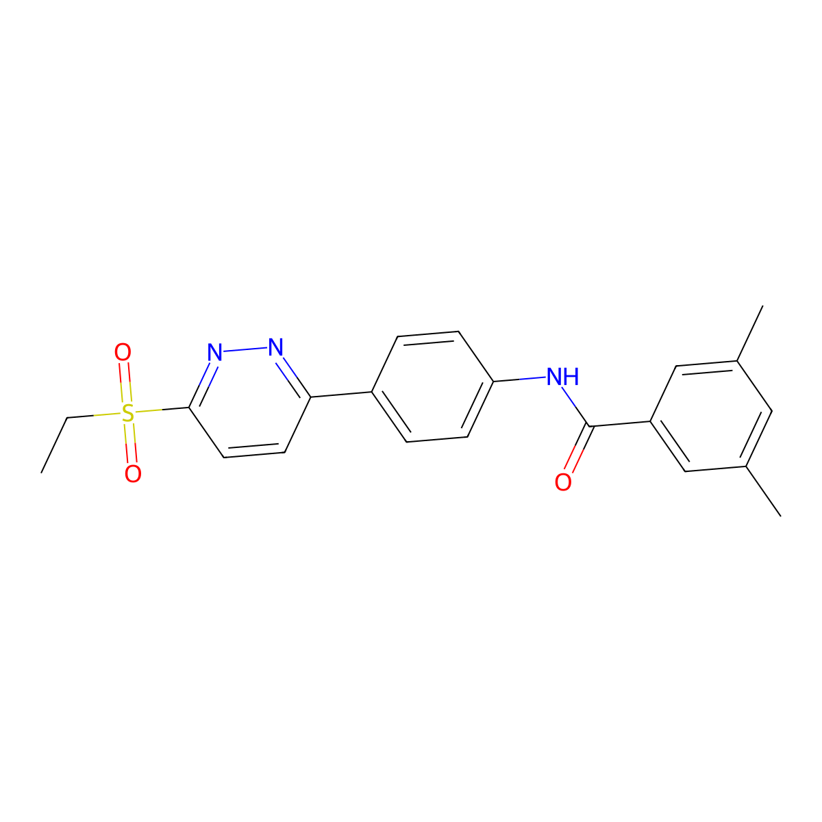 N-(4-(6-(ethylsulfonyl)pyridazin-3-yl)phenyl)-3,5-dimethylbenzamide molecular structure, CAS 1005307-94-7