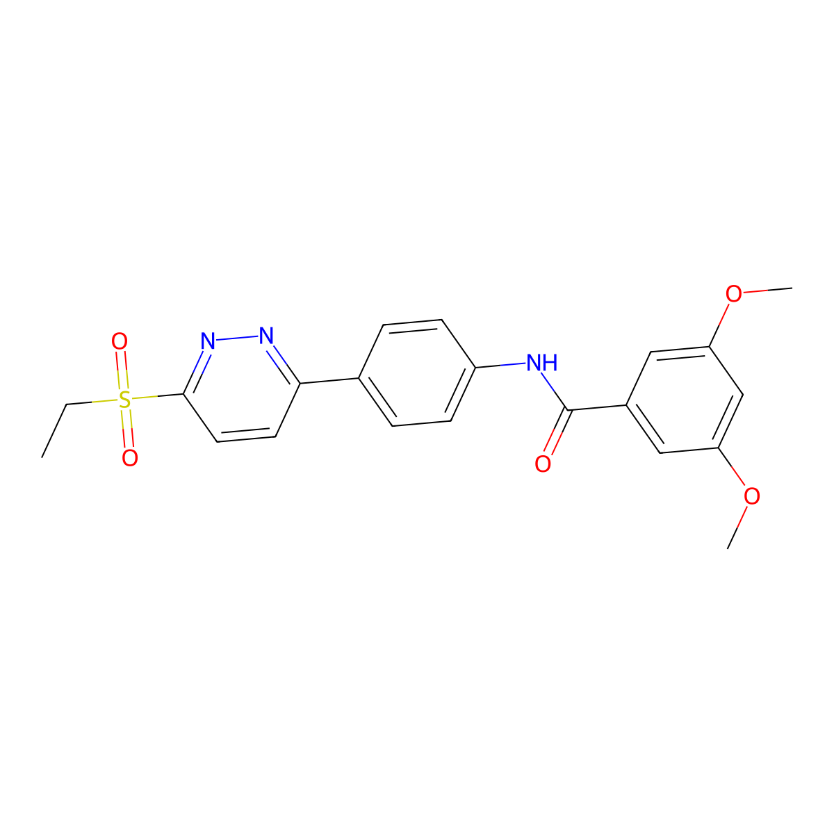 N-(4-(6-(ethylsulfonyl)pyridazin-3-yl)phenyl)-3,5-dimethoxybenzamide molecular structure, CAS 1005307-98-1