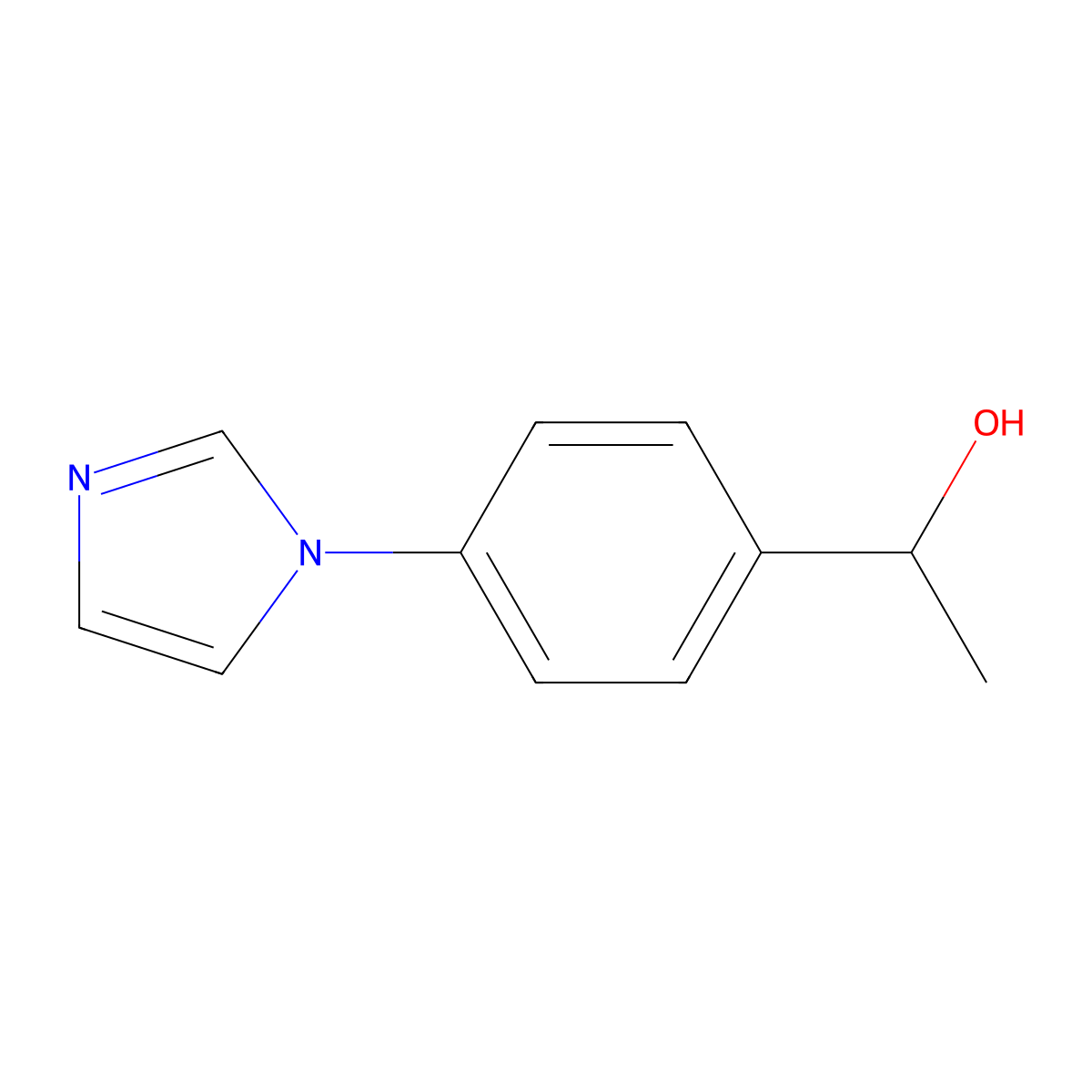 (1R)-1-(4-(1H-imidazol-1-yl)phenyl)ethan-1-ol molecular structure, CAS 1005323-19-2