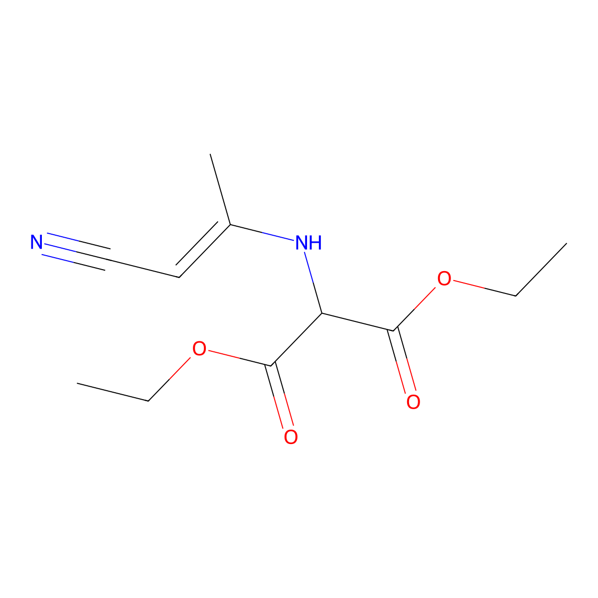 Diethyl [(2-cyano-1-methylethenyl)amino]propanedioate molecular structure, CAS 1005326-24-8