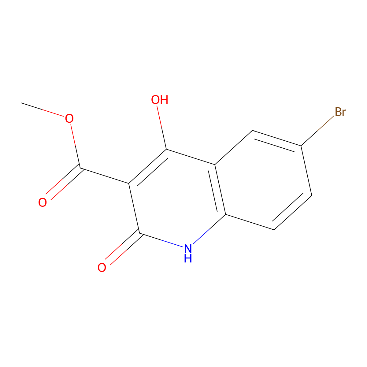 Methyl 6-bromo-4-hydroxy-2-oxo-1,2-dihydroquinoline-3-carboxylate molecular structure, CAS 1005332-77-3