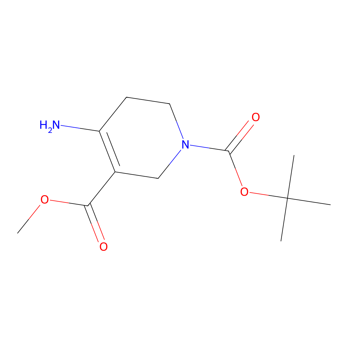 1-Tert-butyl 3-methyl 4-amino-1,2,5,6-tetrahydropyridine-1,3-dicarboxylate molecular structure, CAS 1005333-21-0