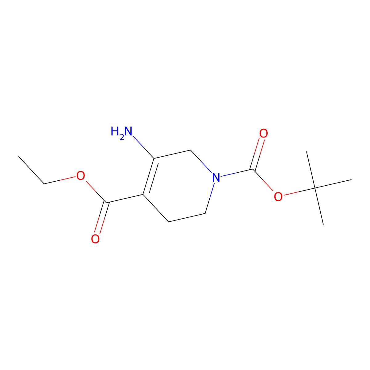 1-(tert-Butyl) 4-ethyl 5-amino-3,6-dihydropyridine-1,4(2H)-dicarboxylate molecular structure, CAS 1005333-24-3