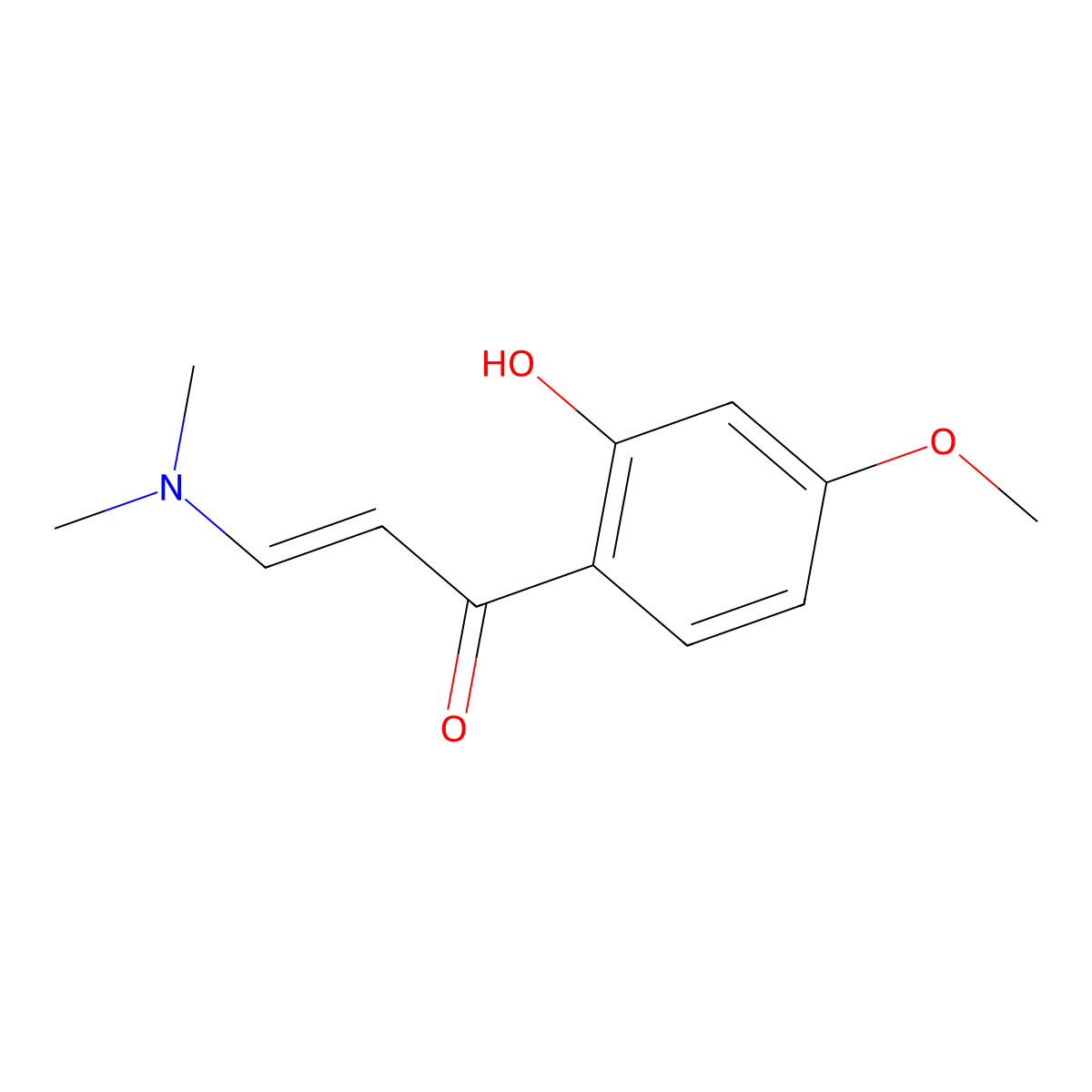 (2E)-3-(dimethylamino)-1-(2-hydroxy-4-methoxyphenyl)-2-propen-1-one molecular structure, CAS 1005336-17-3