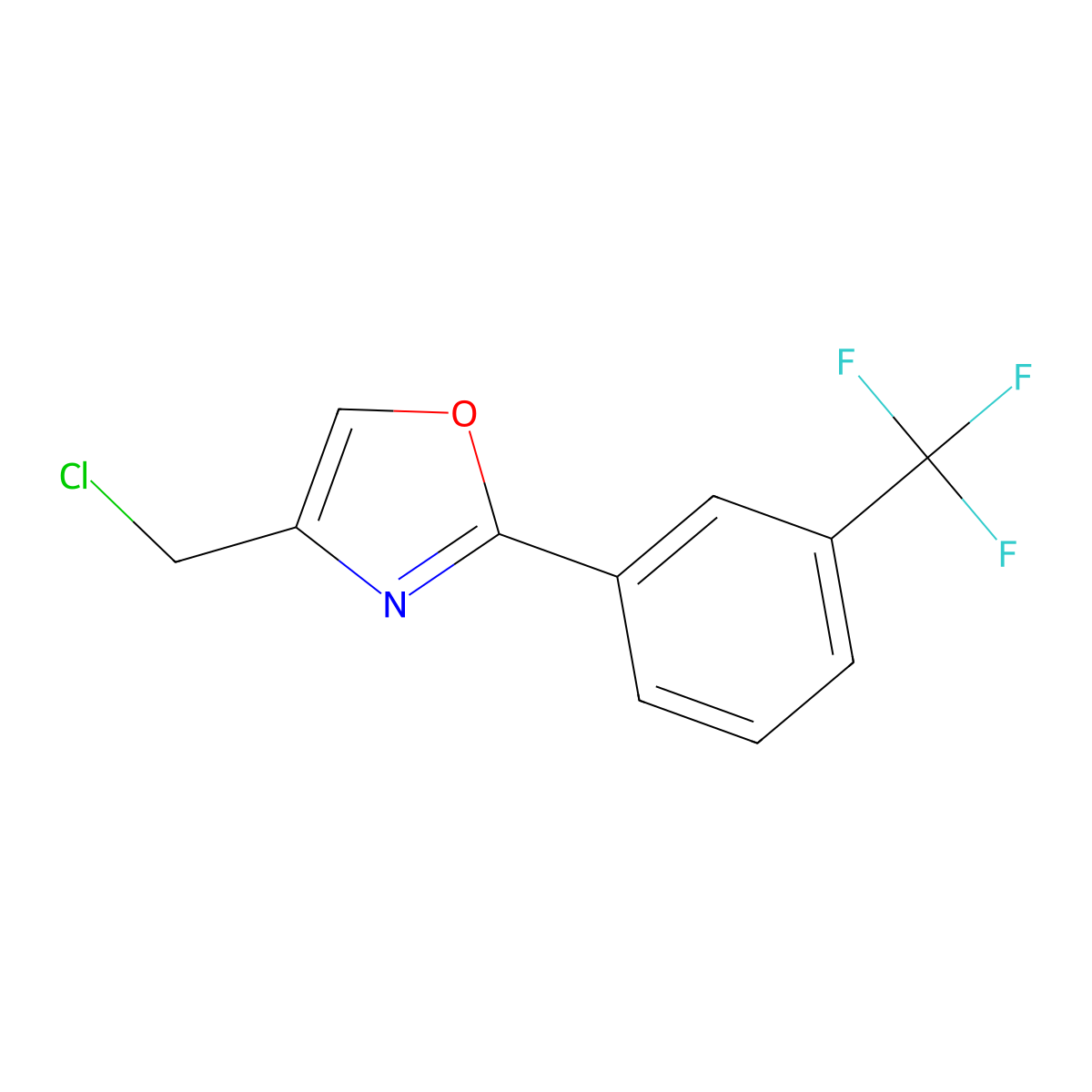 4-(Chloromethyl)-2-[3-(trifluoromethyl)phenyl]-1,3-oxazole molecular structure, CAS 1005336-35-5