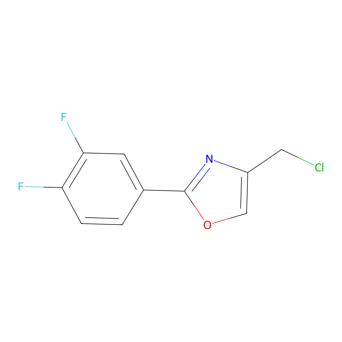 4-(Chloromethyl)-2-(3,4-difluorophenyl)-1,3-oxazole molecular structure, CAS 1005336-42-4