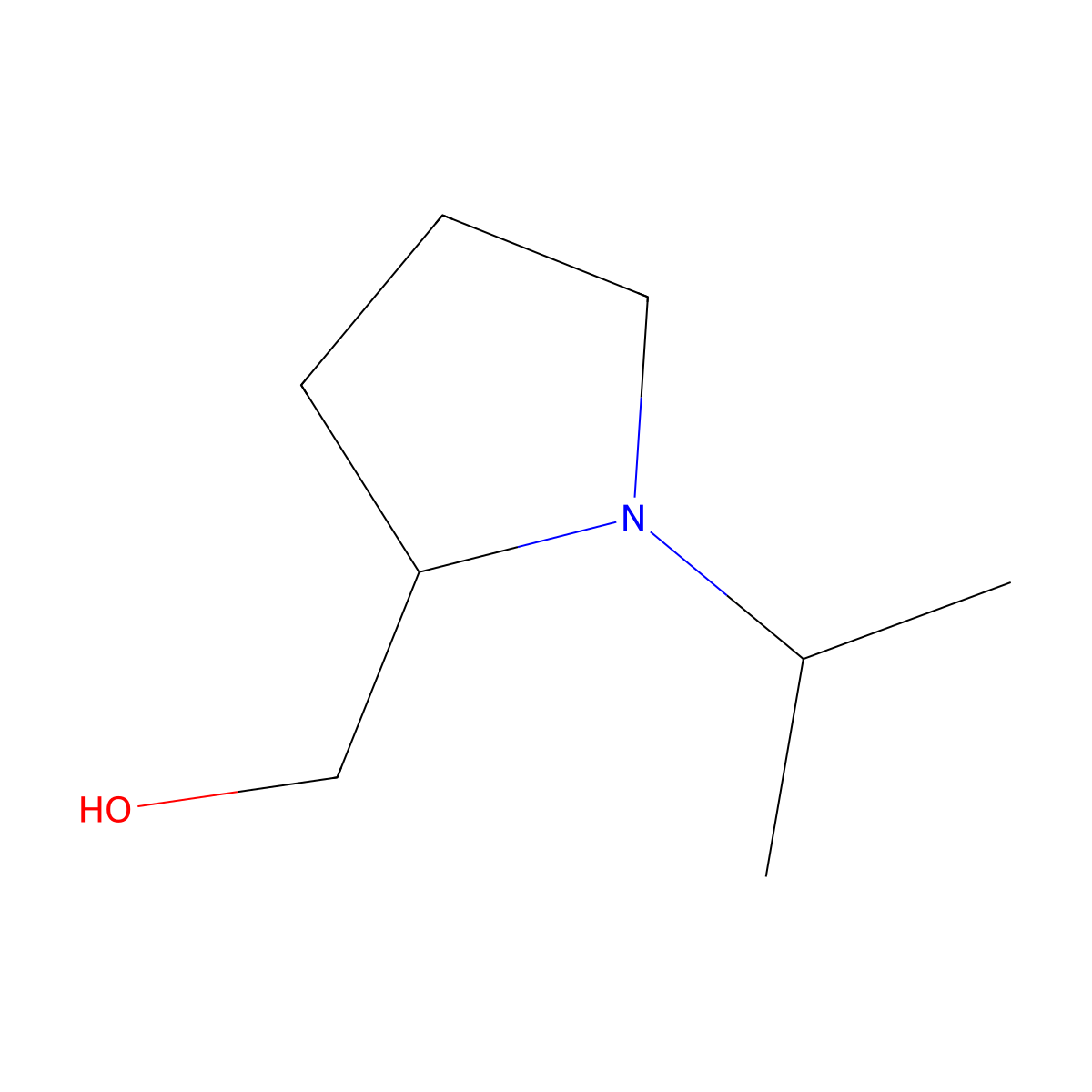 (2S)-1-(1-Methylethyl)-2-pyrrolidinemethanol molecular structure, CAS 1005337-07-4