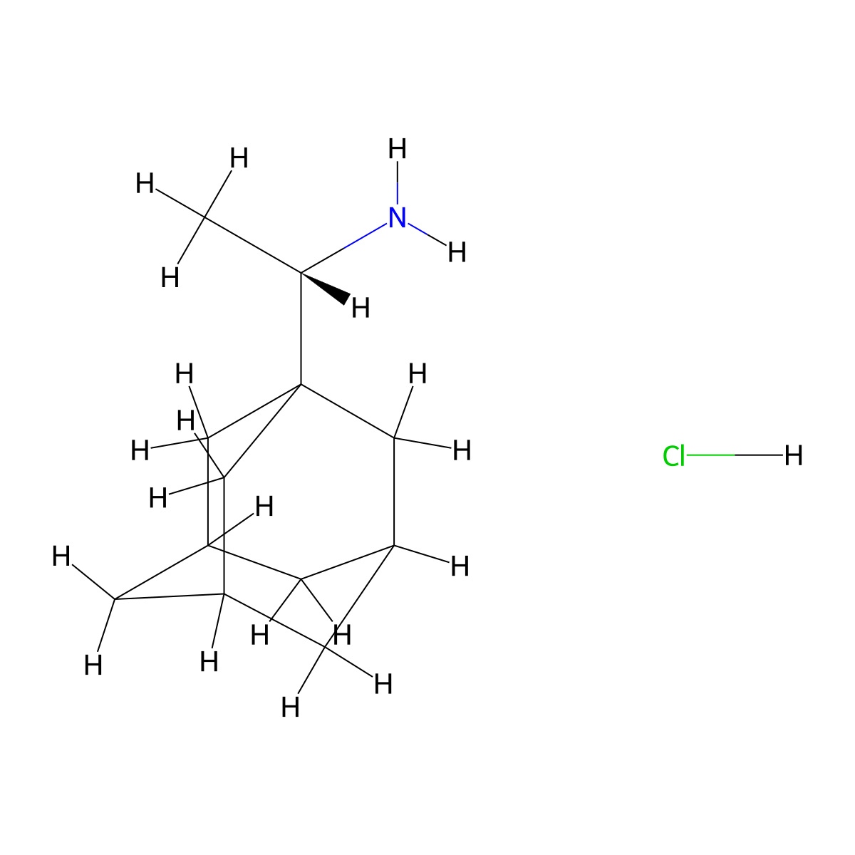 (1S)-1-(adamantan-1-yl)ethan-1-amine hydrochloride molecular structure, CAS 1005341-54-7
