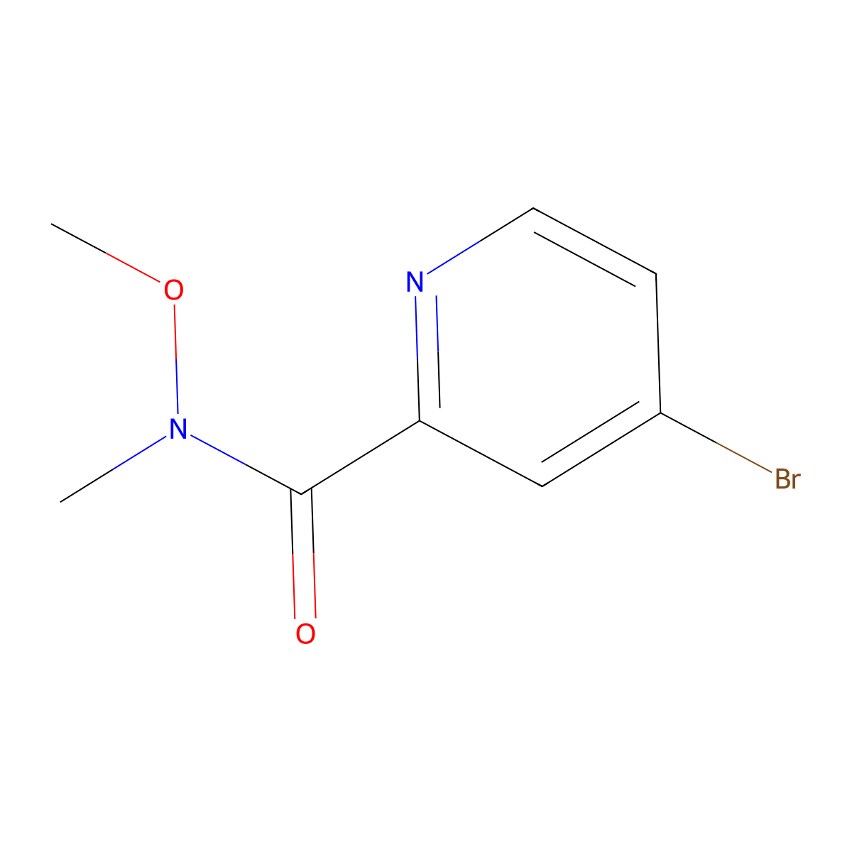 4-Bromo-N-methoxy-N-methylpicolinamide molecular structure, CAS 1005342-94-8