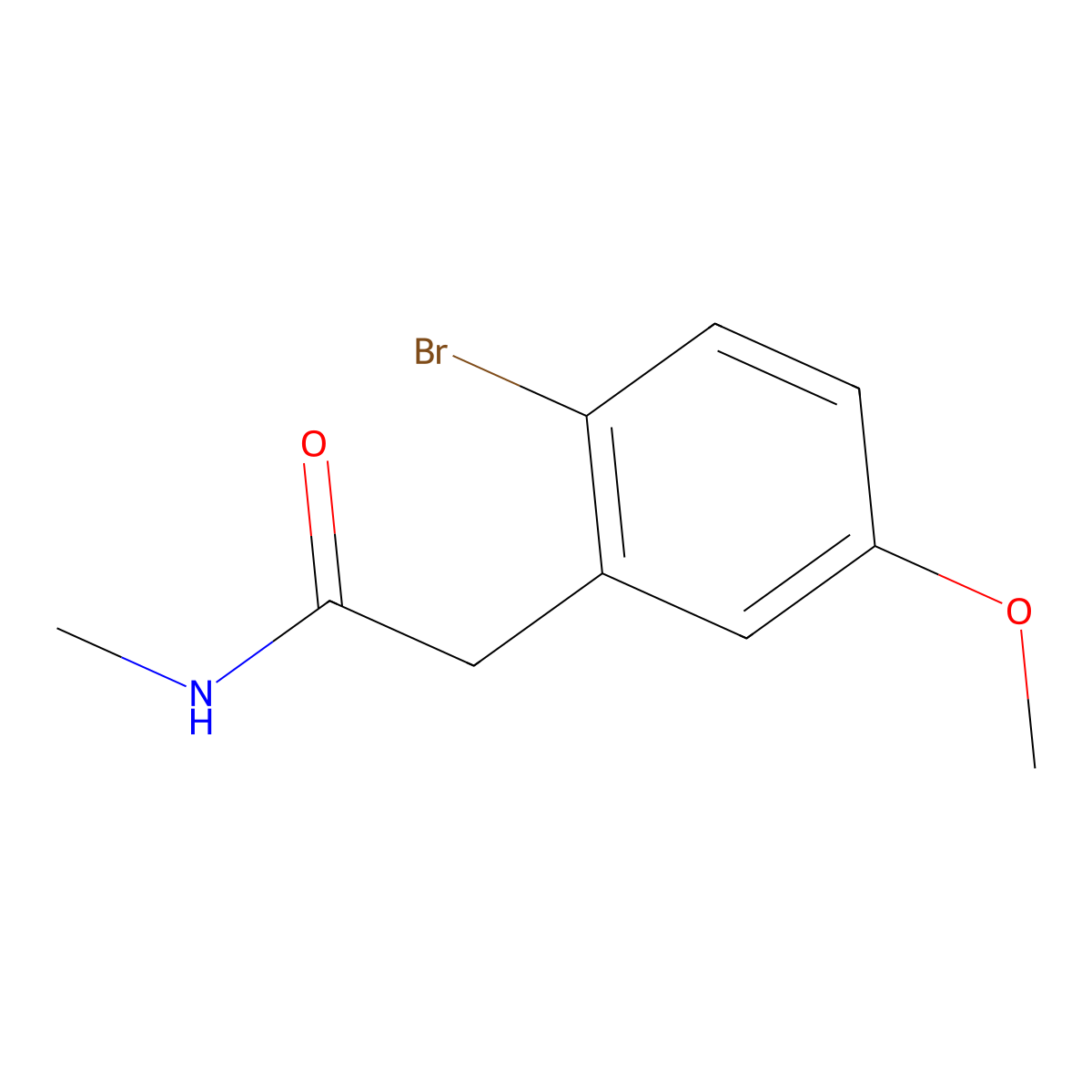 2-Bromo-5-methoxy-N-methylbenzeneacetamide molecular structure, CAS 1005346-97-3