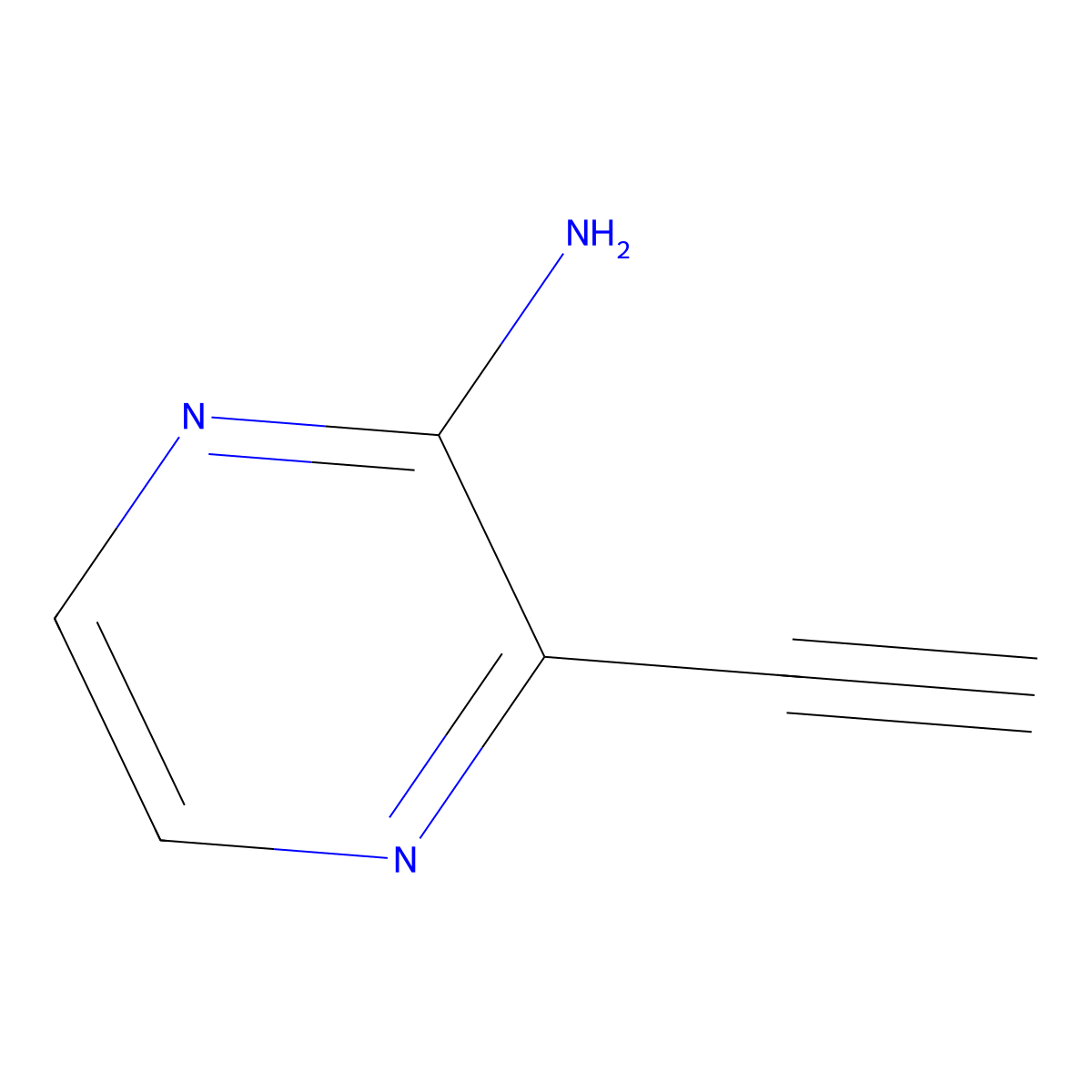 3-Ethynylpyrazin-2-amine molecular structure, CAS 1005349-13-2