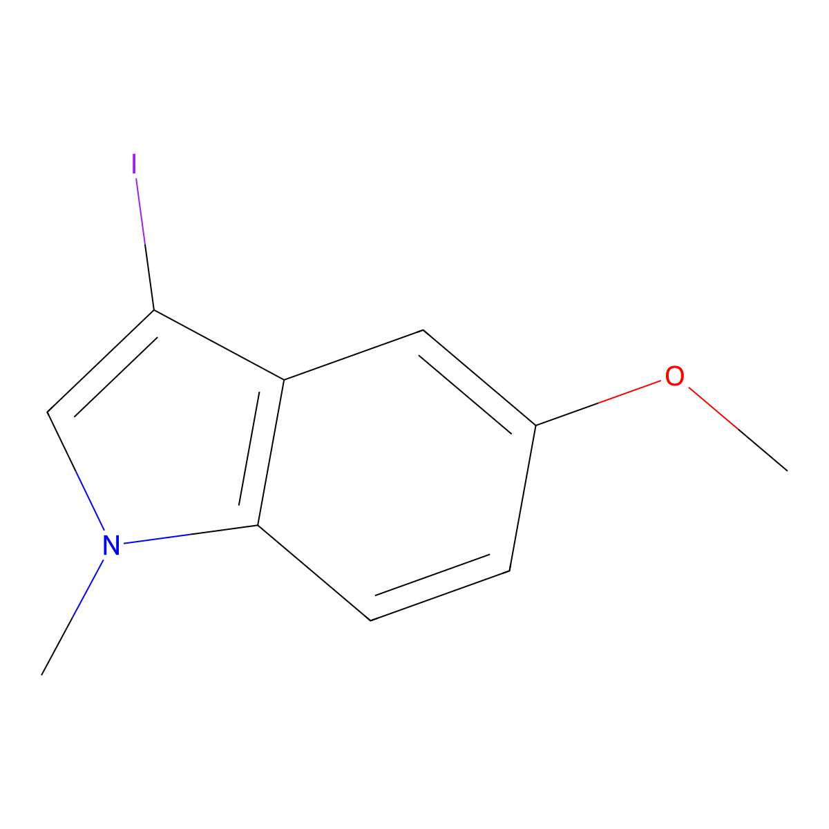 3-Iodo-5-methoxy-1-methyl-1H-indole molecular structure, CAS 1005349-15-4