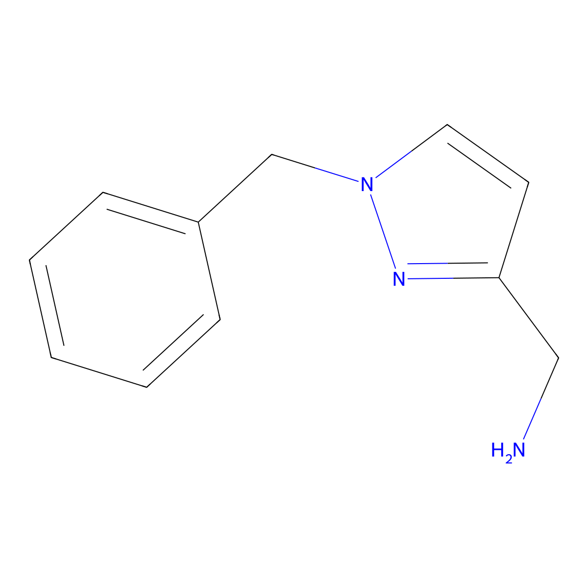 (1-benzyl-1H-pyrazol-3-yl)methanamine molecular structure, CAS 1005378-65-3