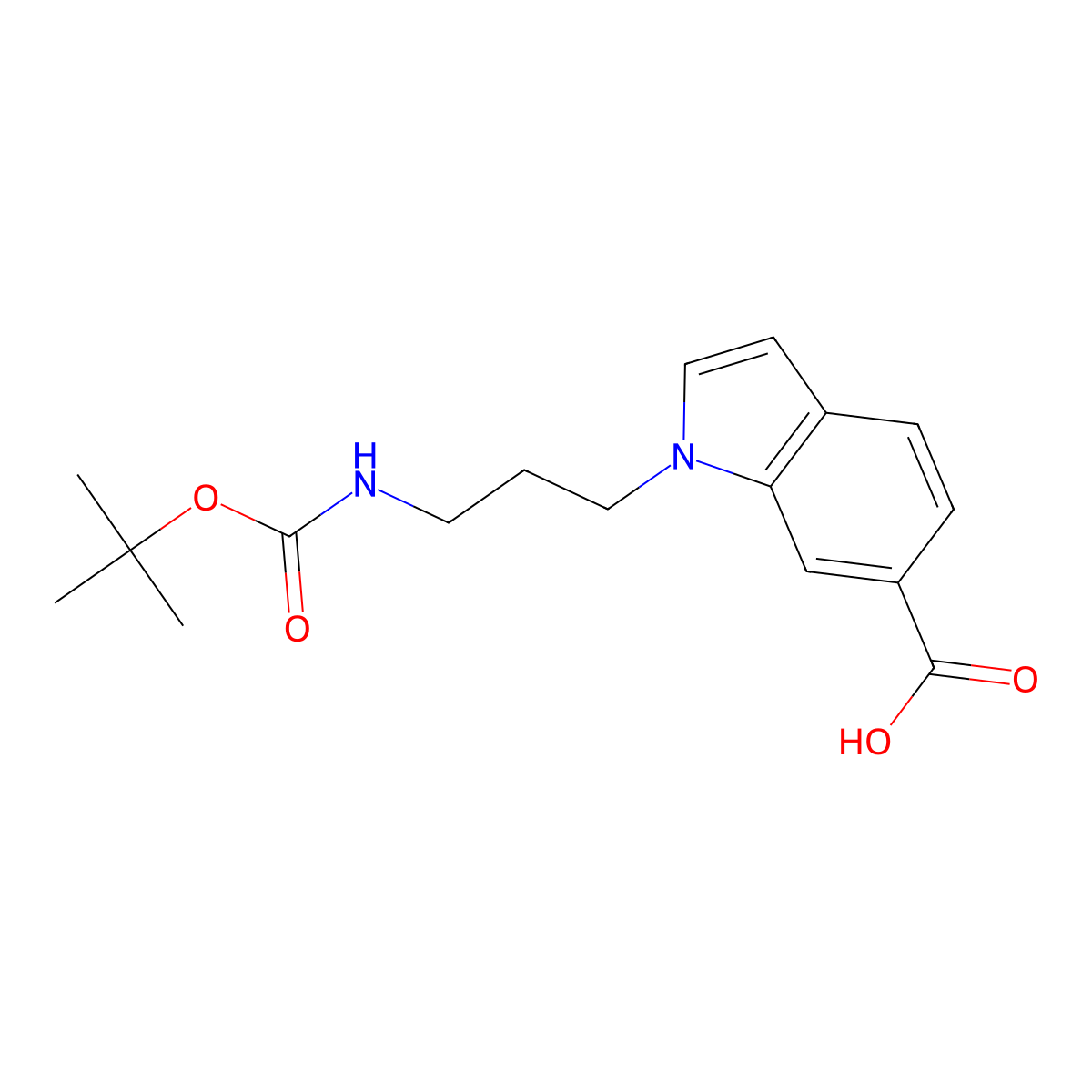 1-[3-[(tert-Butoxycarbonyl)amino]propyl]-1H-indole-6-carboxylic acid molecular structure, CAS 1005378-70-0