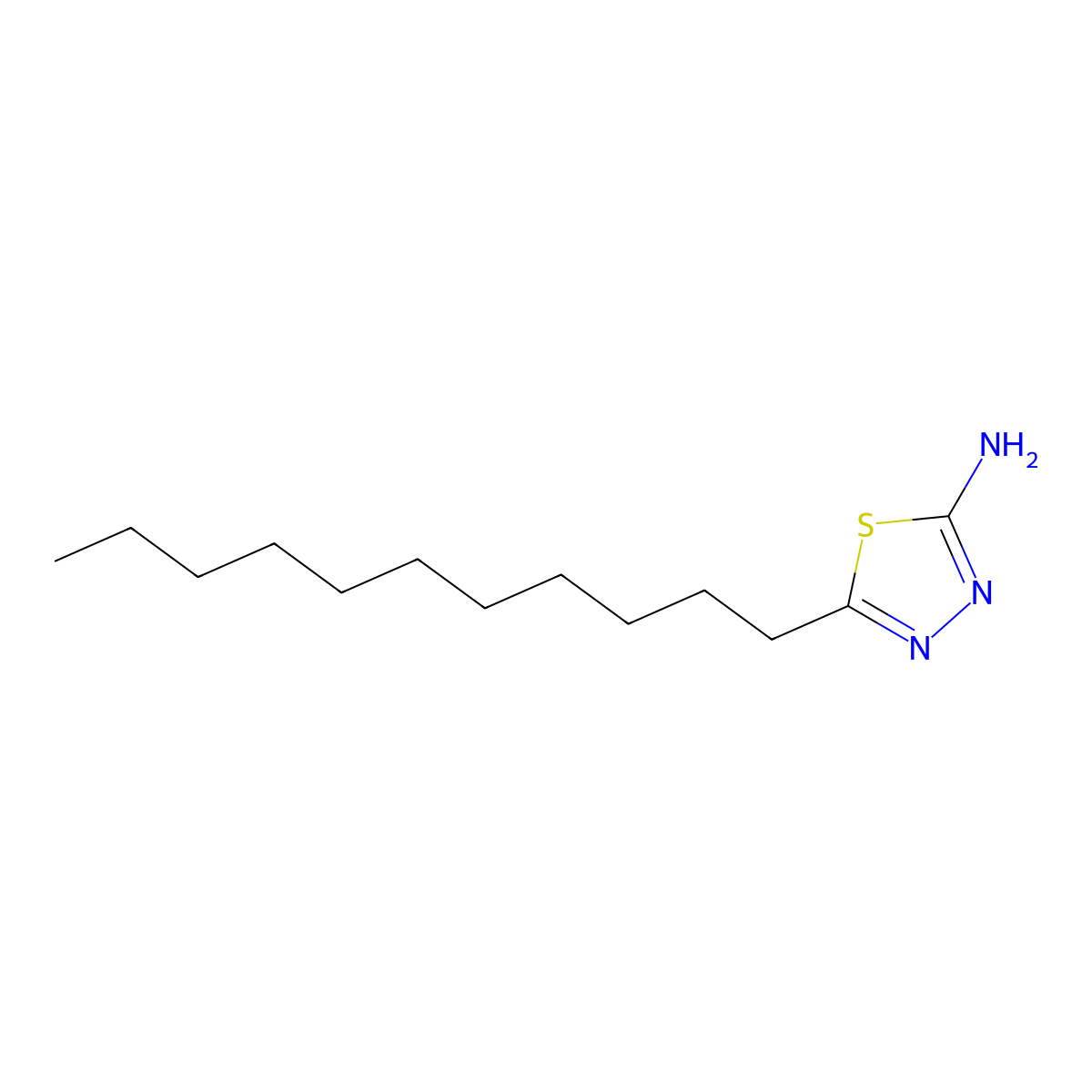 5-Undecyl-1,3,4-thiadiazol-2-ylamine molecular structure, CAS 100539-95-5