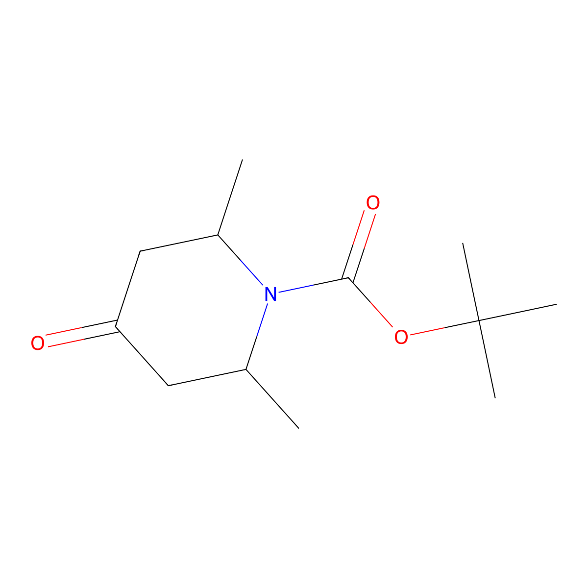 cis-2,6-Dimethyl-4-oxo-piperidine-1-carboxylic acid tert-butyl ester molecular structure, CAS 1005397-64-7