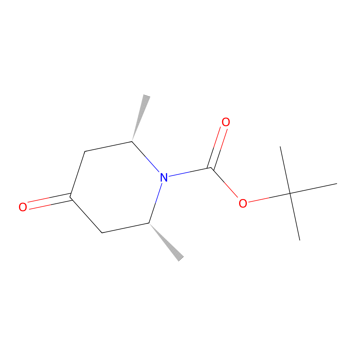 cis-2,6-Dimethyl-4-oxo-piperidine-1-carboxylic acid tert-butyl ester molecular structure, CAS 1005397-64-7